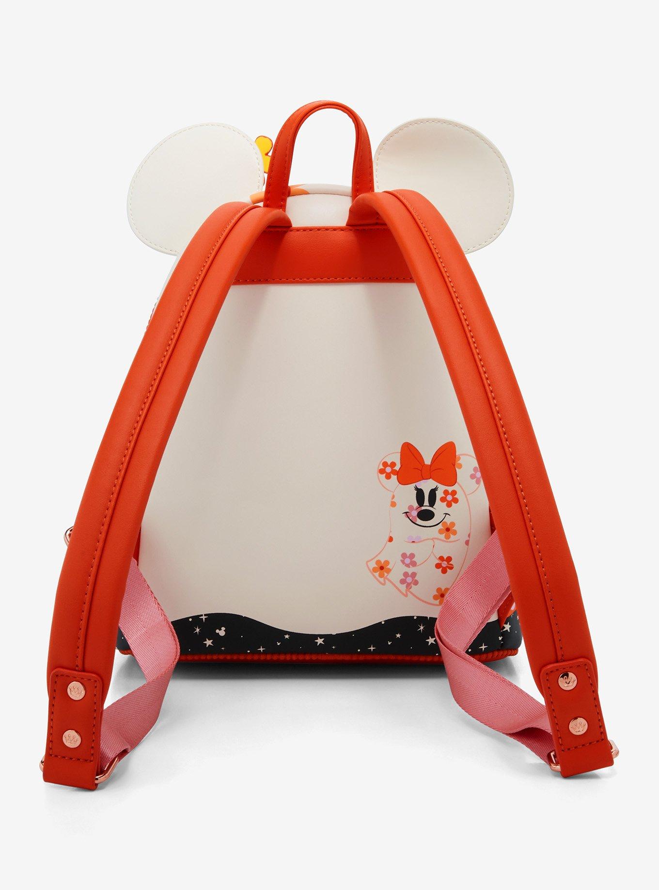 Loungefly Disney Minnie Mouse Floral Pumpkin Light-Up Glow-In-The-Dark Mini Backpack, , alternate