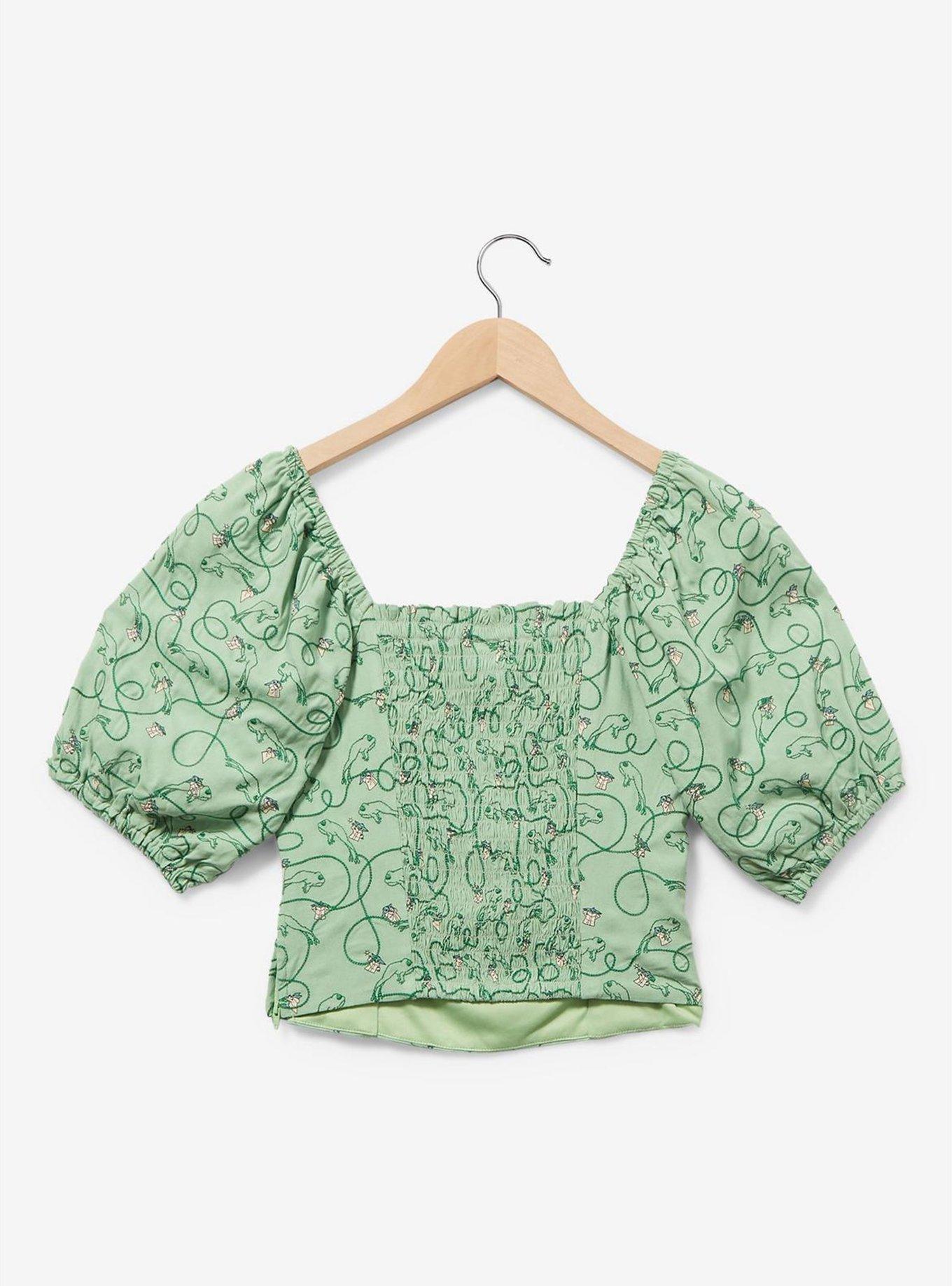 Her Universe Star Wars The Mandalorian Grogu Women's Crop Top &mdash; BoxLunch Exclusive, SAGE, alternate