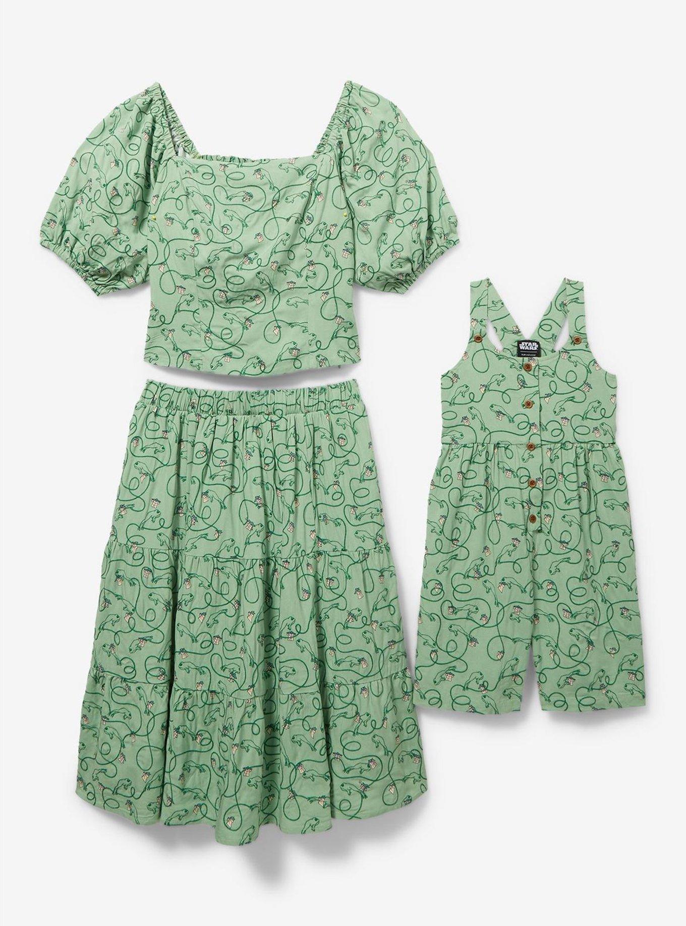 Her Universe Star Wars The Mandalorian Grogu Women's Crop Top &mdash; BoxLunch Exclusive, SAGE, alternate