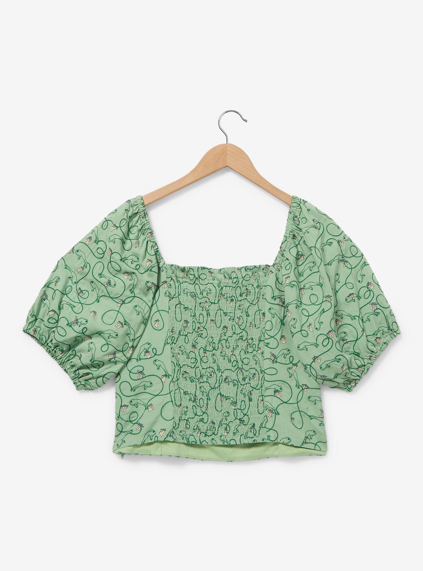 Her Universe Star Wars The Mandalorian Grogu Women's Plus Size Crop Top &mdash; BoxLunch Exclusive, SAGE, alternate