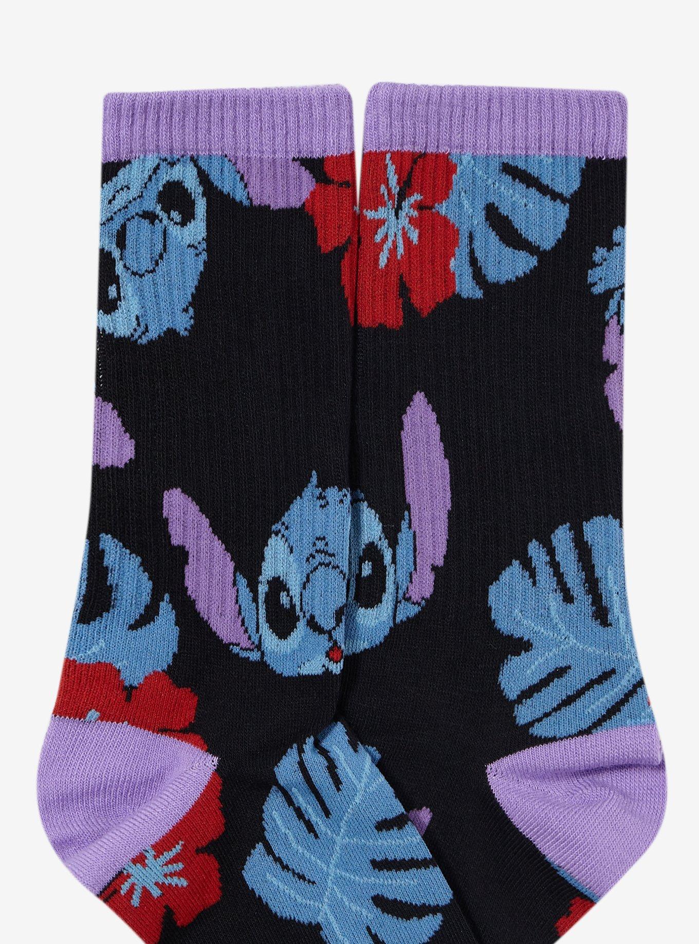 Disney Lilo & Stitch Palm Frond Allover Print Crew Socks — BoxLunch Exclusive