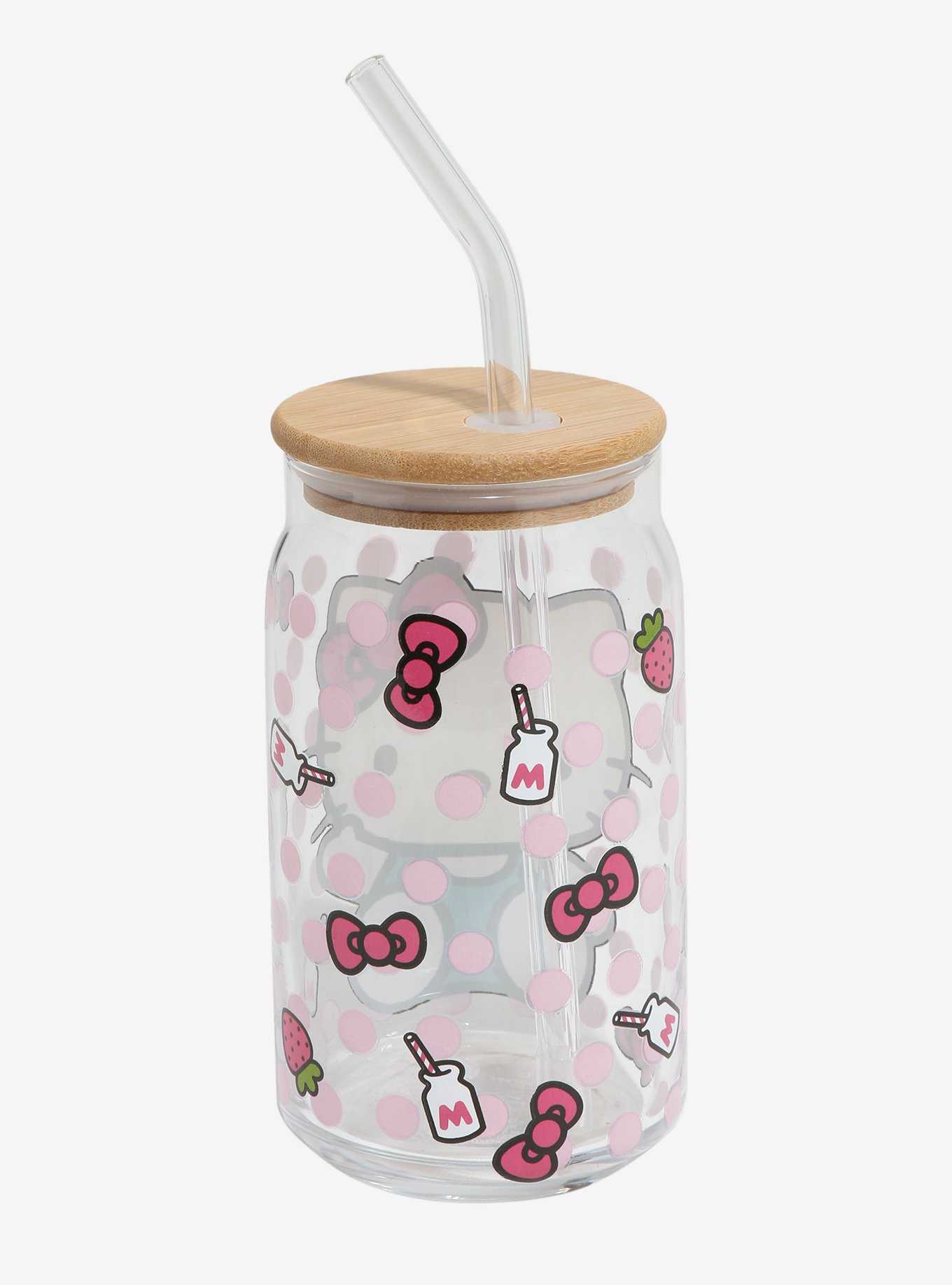 Hello Kitty Bow Glass Travel Cup, , hi-res