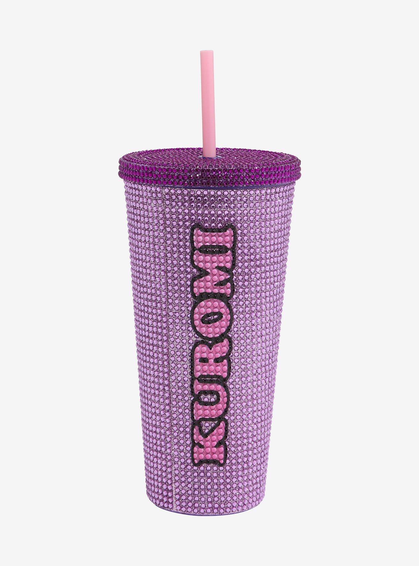 Kuromi Face Rhinestone Acrylic Travel Cup, , hi-res