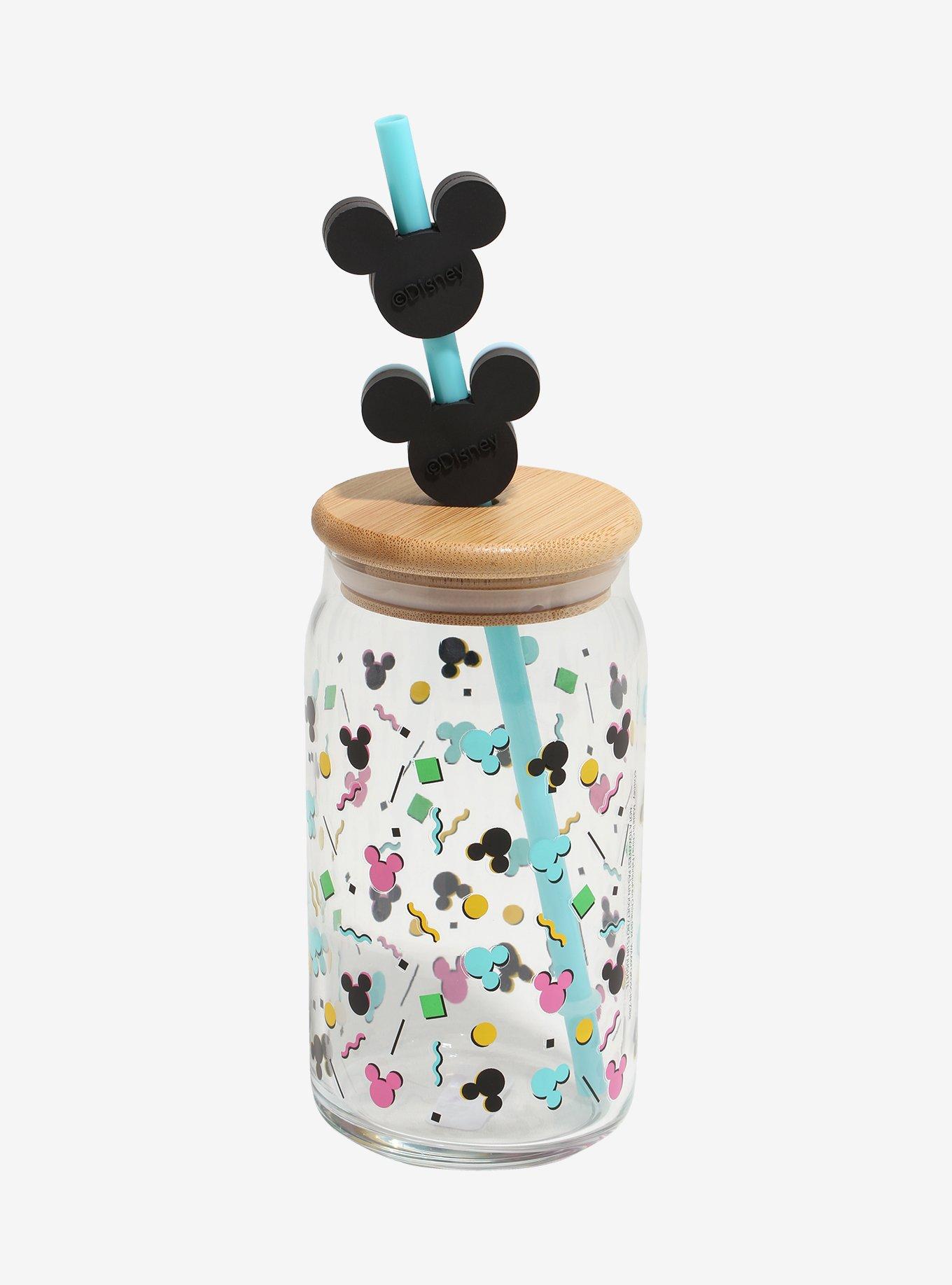 Disney Mickey Mouse '90s Toss Print Glass Cup, , hi-res