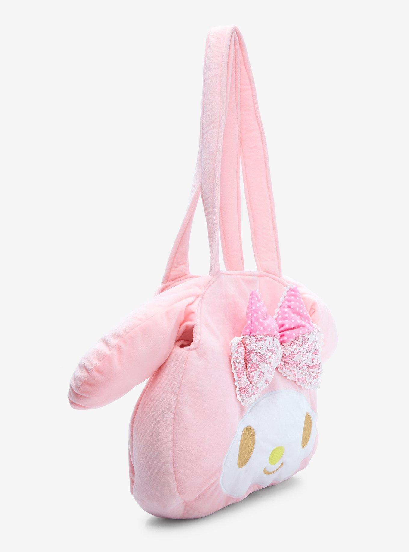 My Melody Lace Bow Plush Tote Bag, , alternate