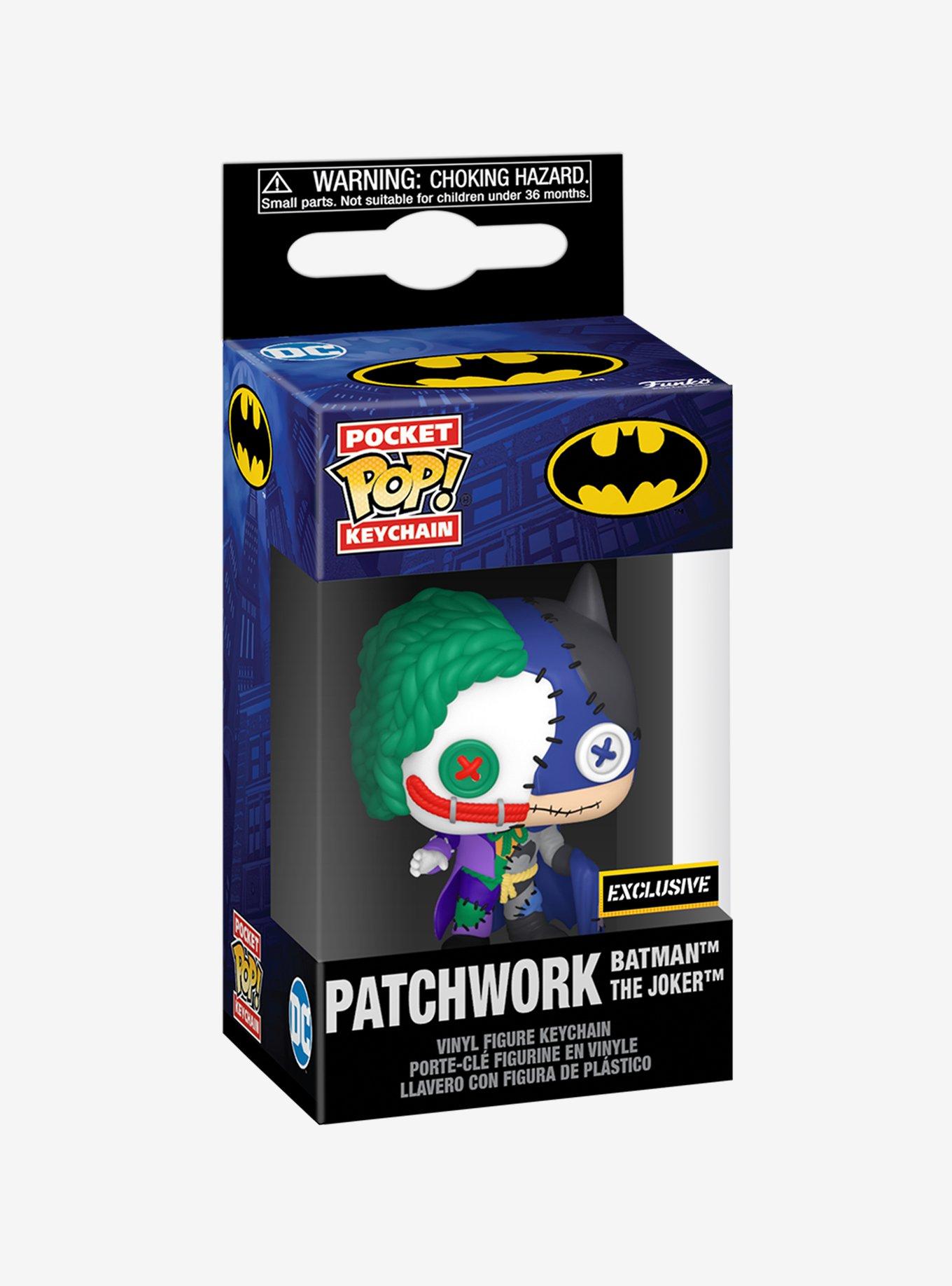 Funko Pocket Pop! DC Comics Batman Patchwork Batman & The Joker Keychain — BoxLunch Exclusive, , alternate