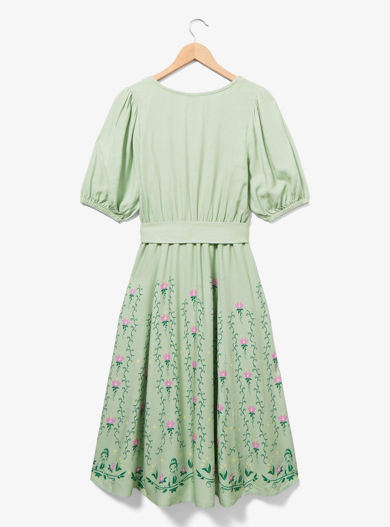Disney The Princess and the Frog Bayou Puff Sleeve Midi Dress &mdash; BoxLunch Exclusive, SAGE, alternate