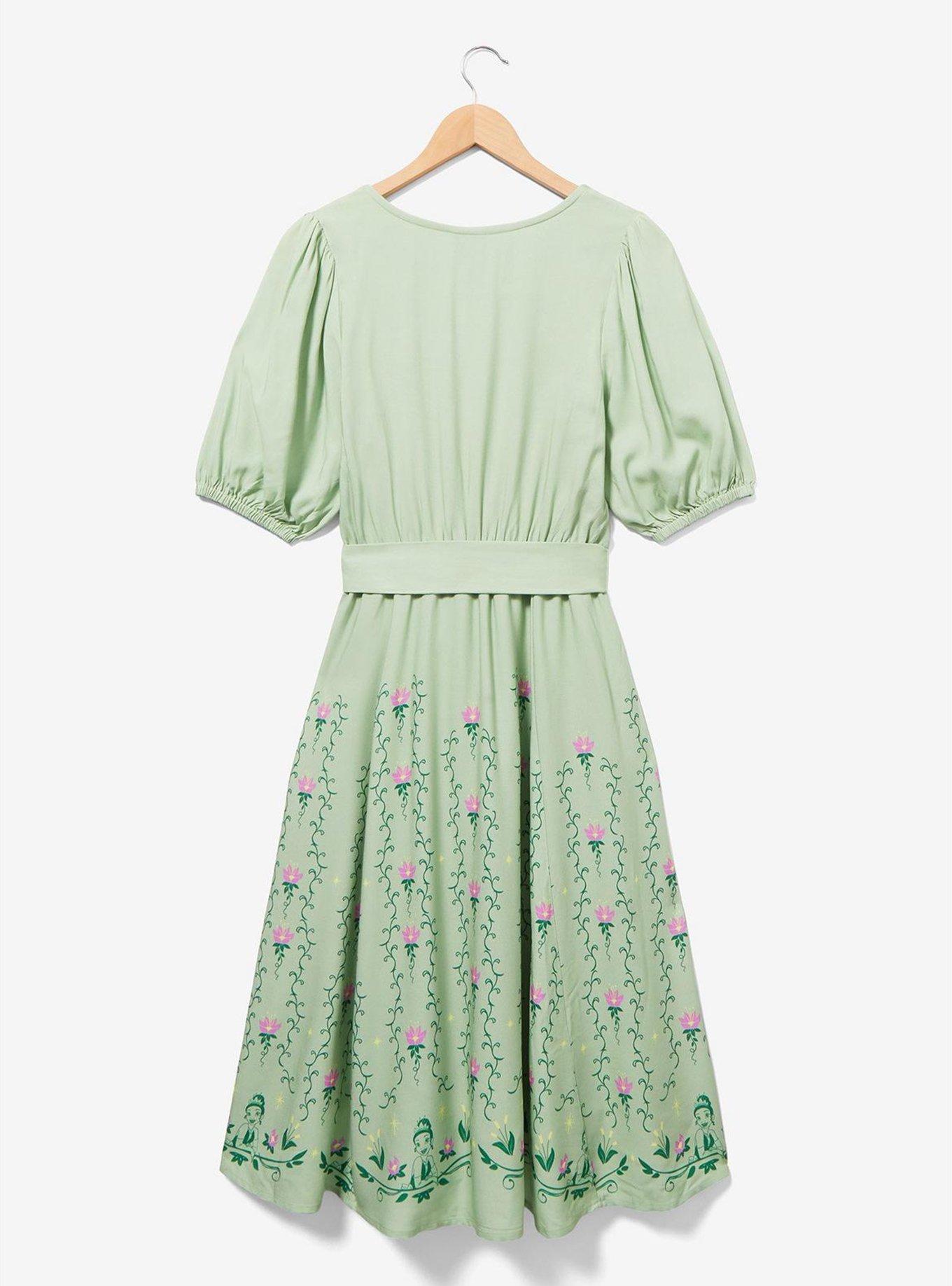 Disney The Princess and the Frog Bayou Puff Sleeve Midi Dress — BoxLunch Exclusive, SAGE, alternate