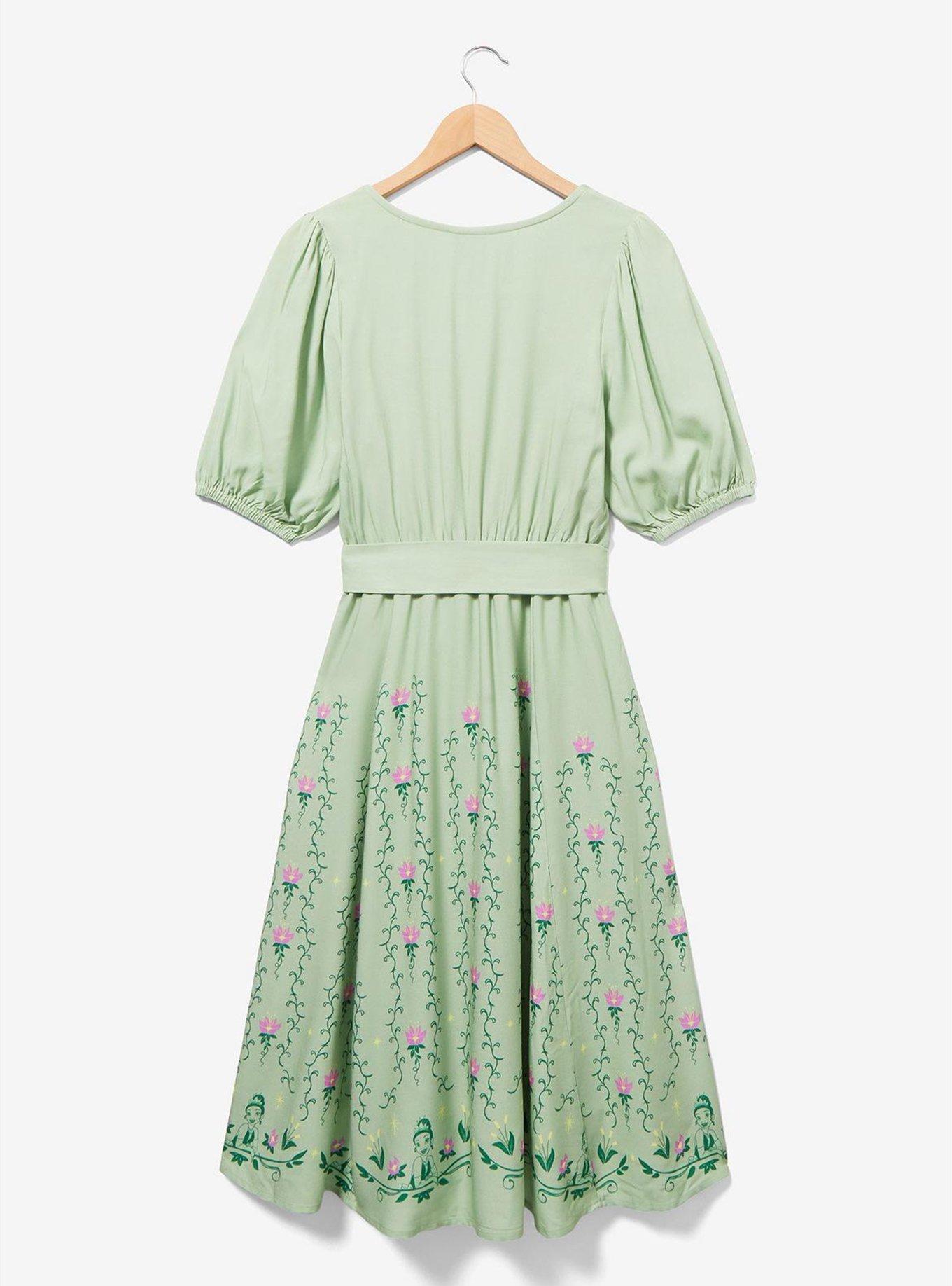 Disney The Princess and the Frog Bayou Puff Sleeve Midi Dress &mdash; BoxLunch Exclusive, SAGE, alternate