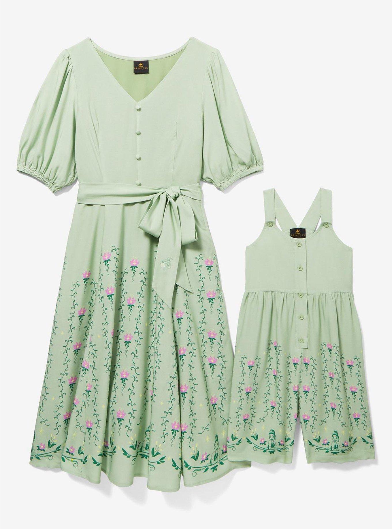 Disney The Princess and the Frog Bayou Puff Sleeve Midi Dress &mdash; BoxLunch Exclusive, SAGE, alternate