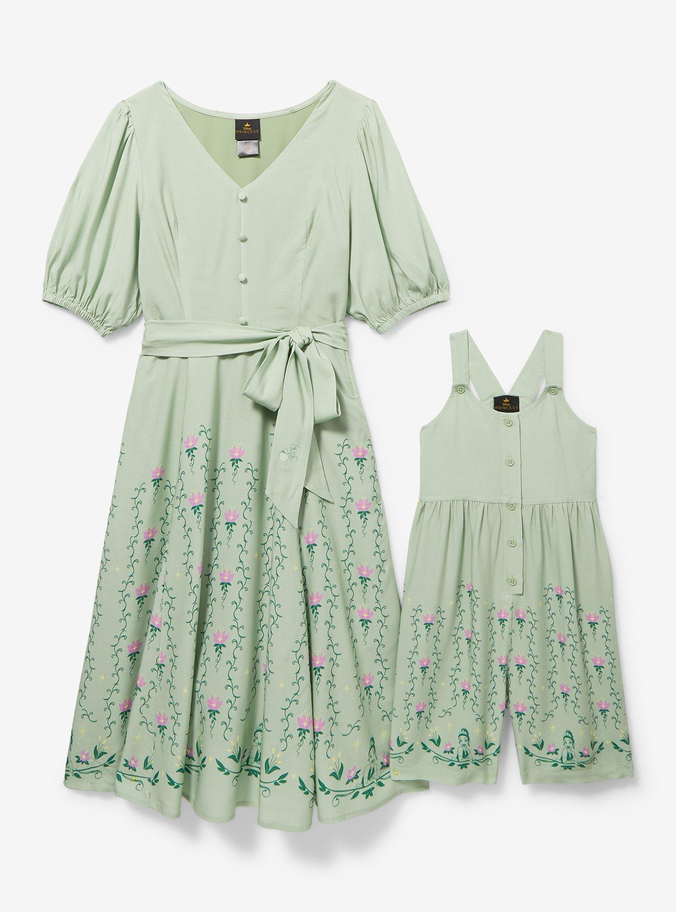Disney The Princess and the Frog Bayou Puff Sleeve Plus Size Midi Dress &mdash; BoxLunch Exclusive, SAGE, alternate
