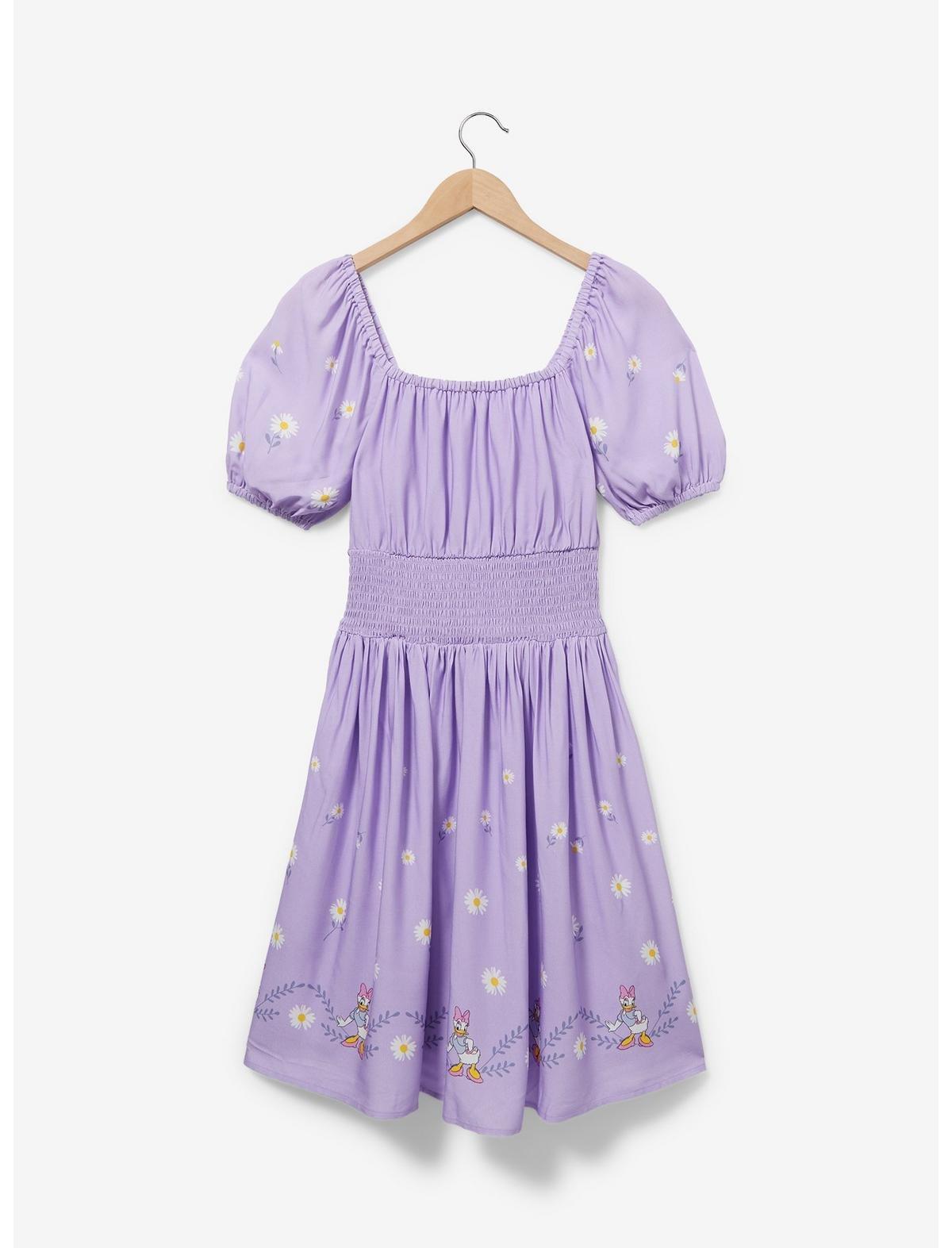 Disney Daisy Duck Smock Waist Dress &mdash; BoxLunch Exclusive, LAVENDER, alternate
