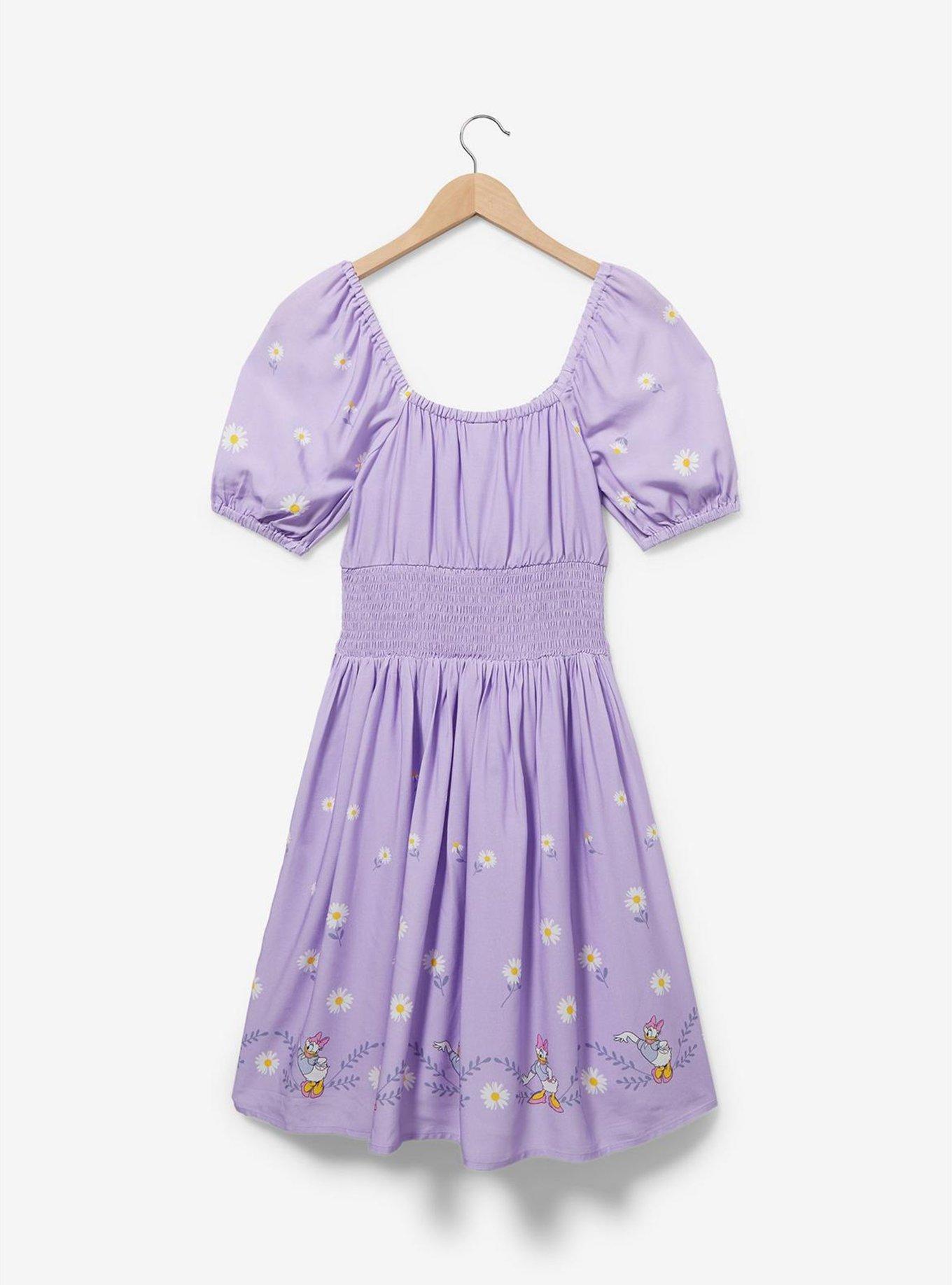 Disney Daisy Duck Smock Waist Dress &mdash; BoxLunch Exclusive, LAVENDER, alternate