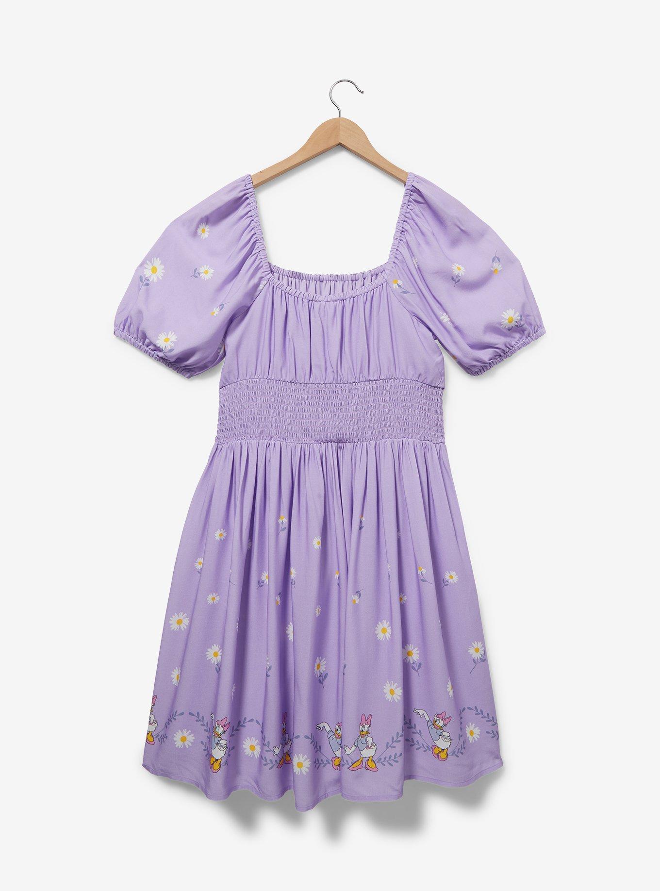 Disney Daisy Duck Smock Waist Plus Size Dress &mdash; BoxLunch Exclusive, LAVENDER, alternate