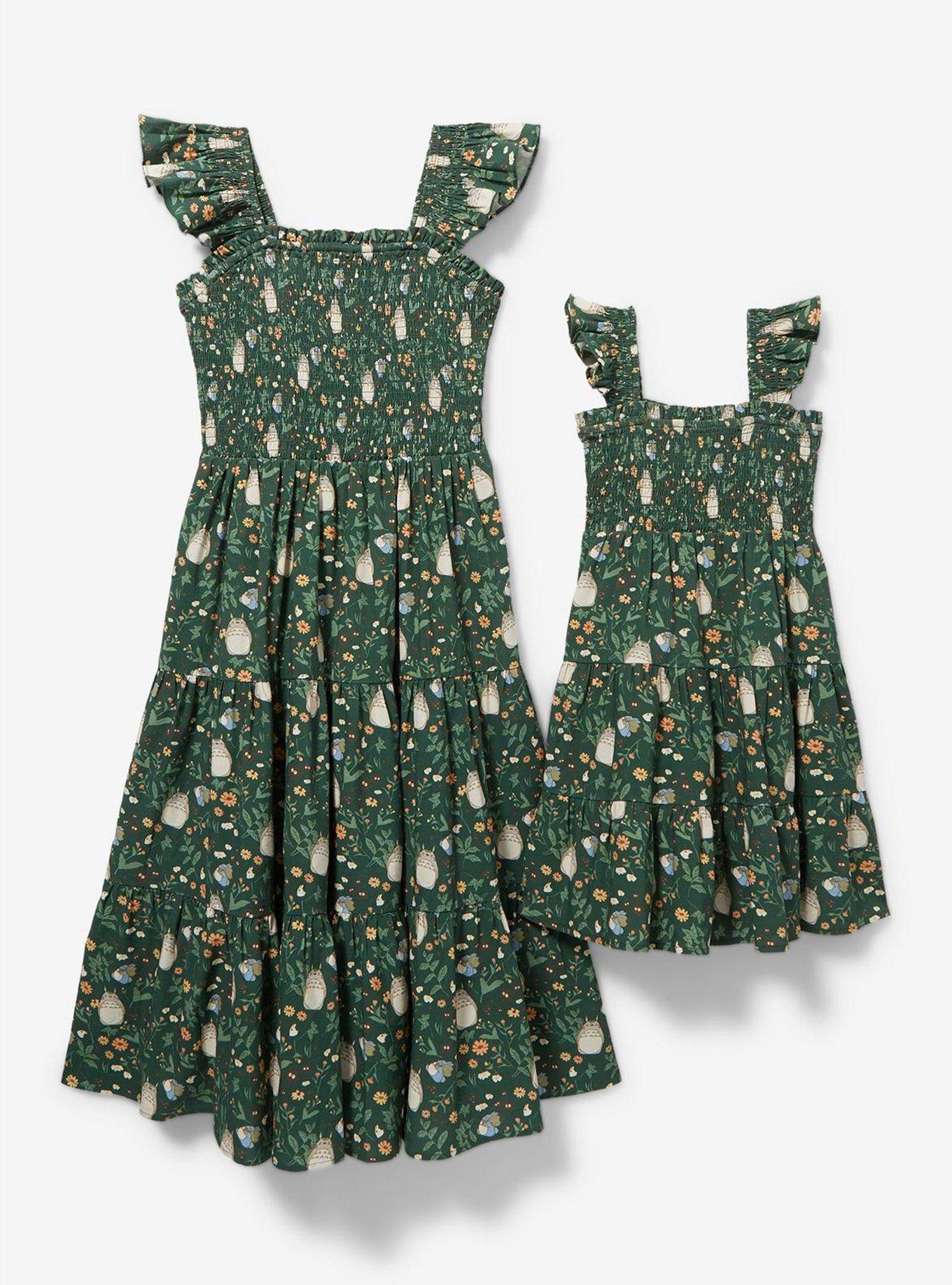 Her Universe Studio Ghibli My Neighbor Totoro Garden Allover Print Smocked Dress &mdash; BoxLunch Exclusive, FOREST, alternate