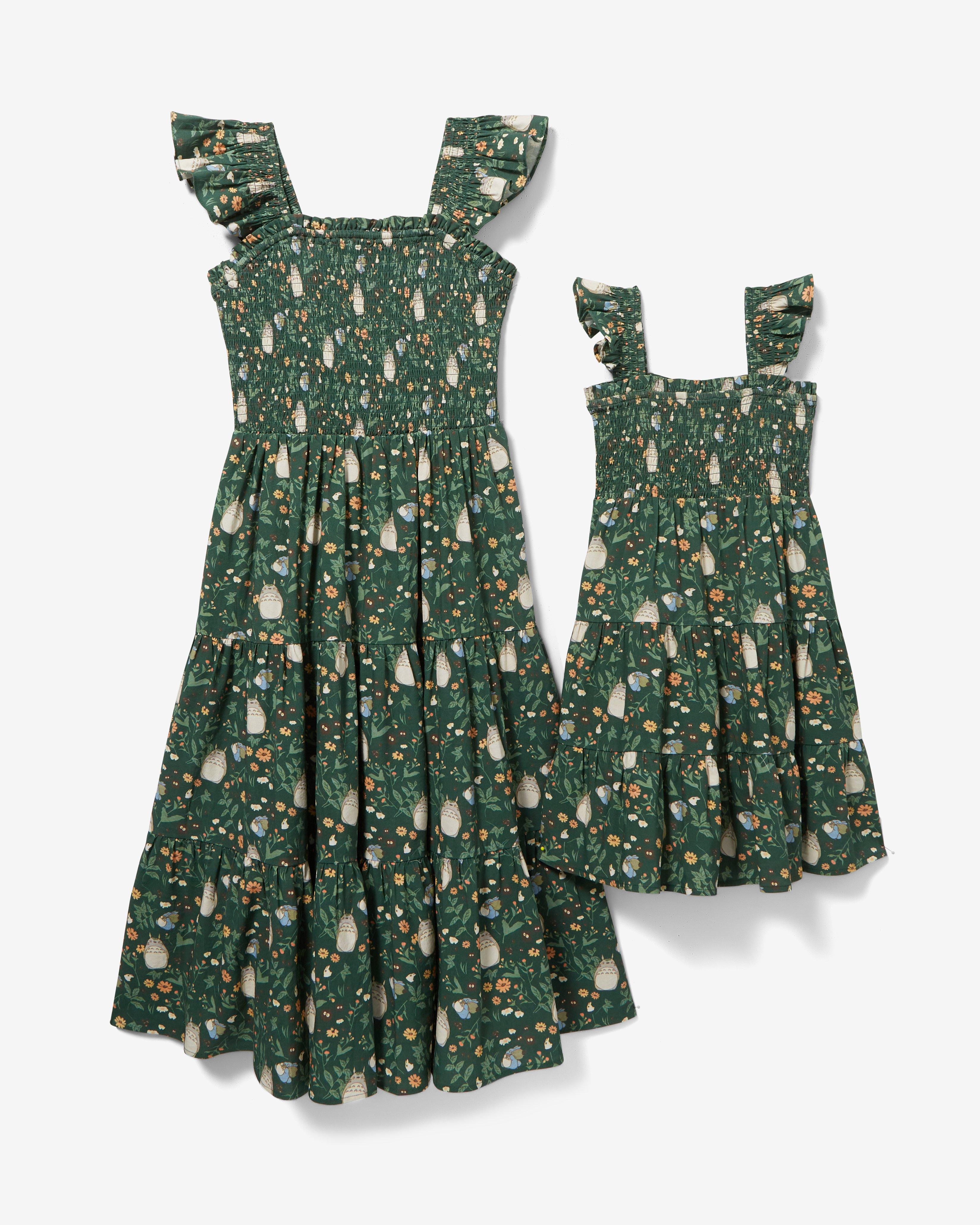 Her Universe Studio Ghibli My Neighbor Totoro Plus Size Smock Midi Dress &mdash; BoxLunch Exclusive, FOREST, alternate