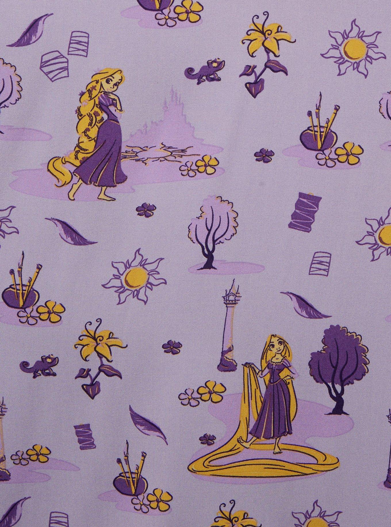 Disney Tangled Rapunzel Puff Sleeve Plus Size Midi Dress &mdash; BoxLunch Exclusive, LIGHT PURPLE, alternate