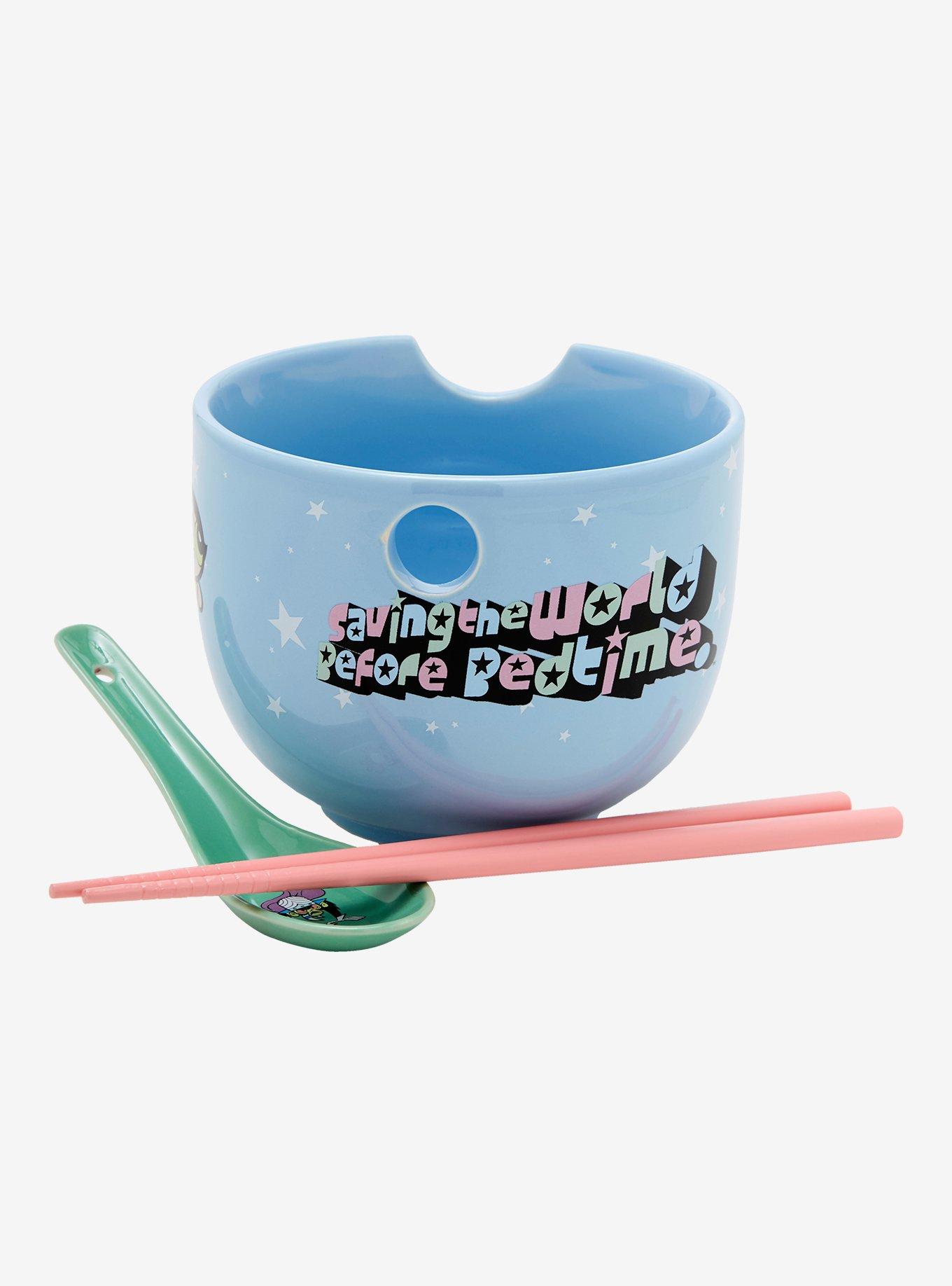 The Powerpuff Girls Trio Blue Ramen Bowl and Chopsticks