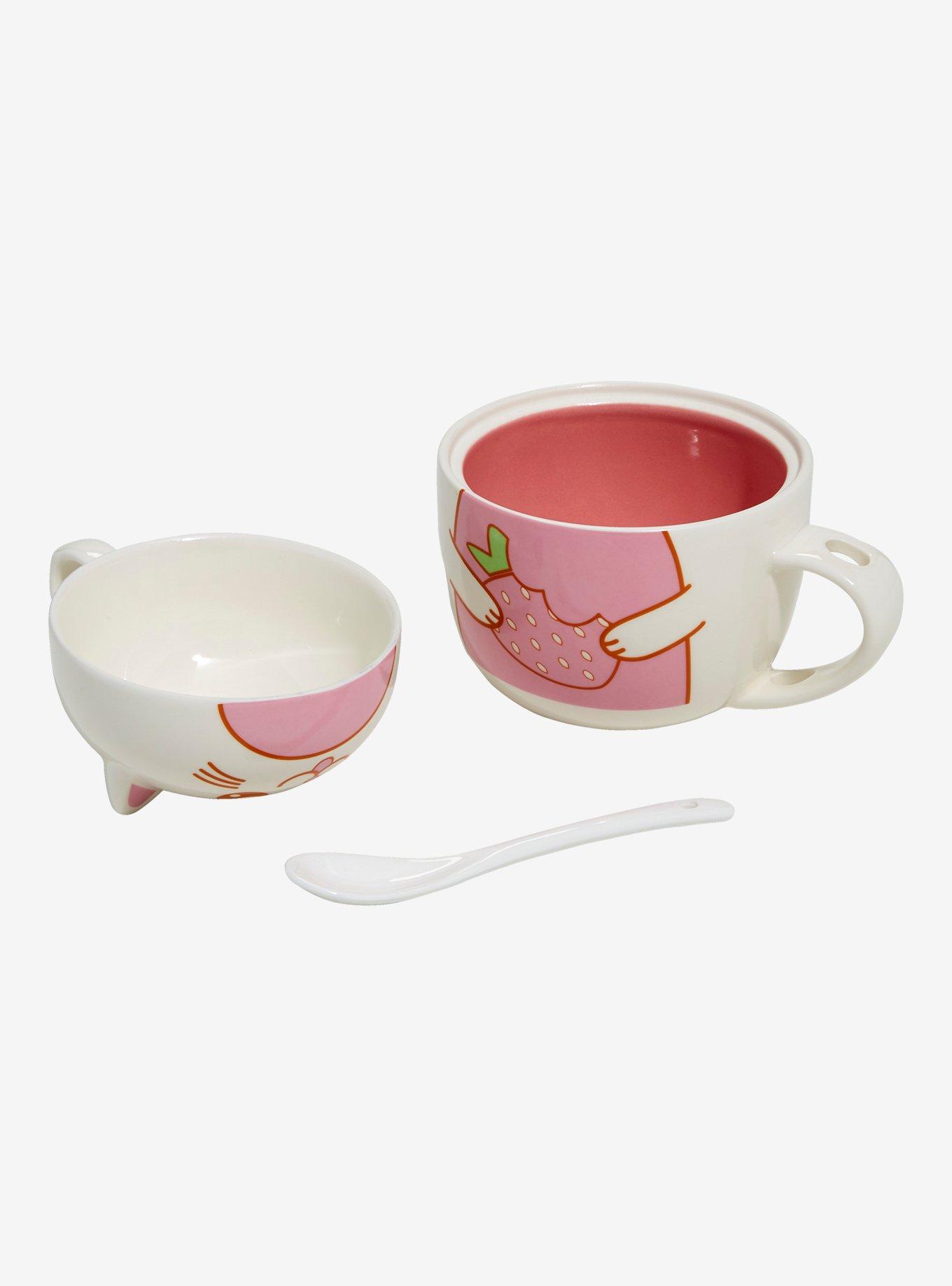 Strawberry Cat Stacking Mug & Spoon Set, , alternate