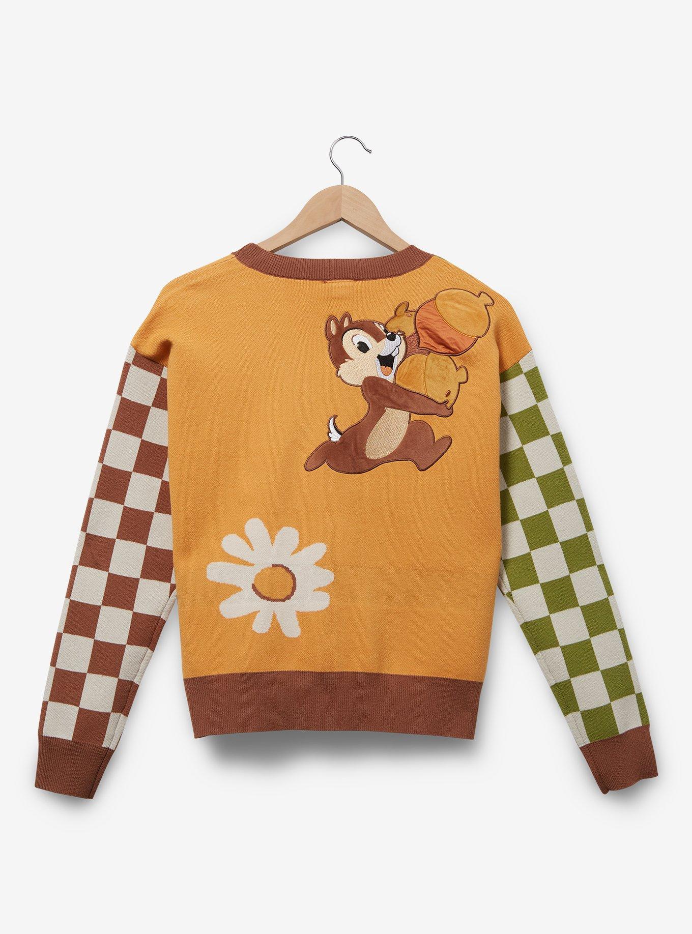 Disney Chip & Dale Acorn Embroidered Cropped Cardigan &mdash; BoxLunch Exclusive, MULTI, alternate