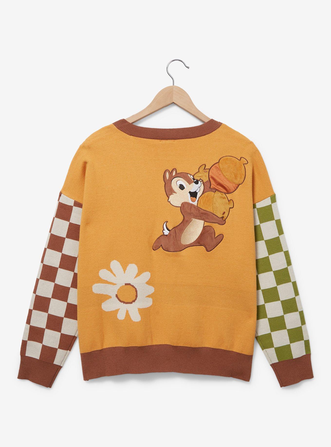 Disney Chip & Dale Acorn Color Block Women's Plus Size Cropped Cardigan &mdash; BoxLunch Exclusive, MULTI, alternate