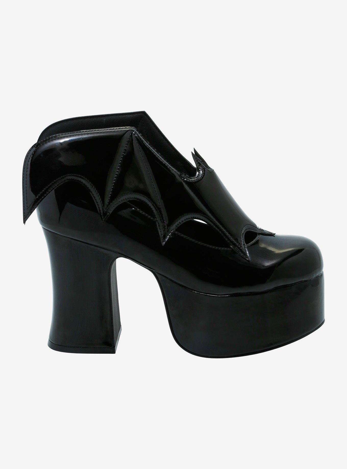 Strange Cvlt Black Vampira Platform Heels, MULTI, alternate