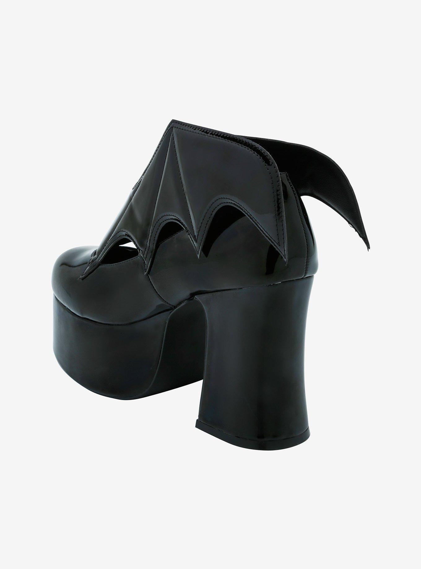 Strange Cvlt Black Vampira Platform Heels, MULTI, alternate