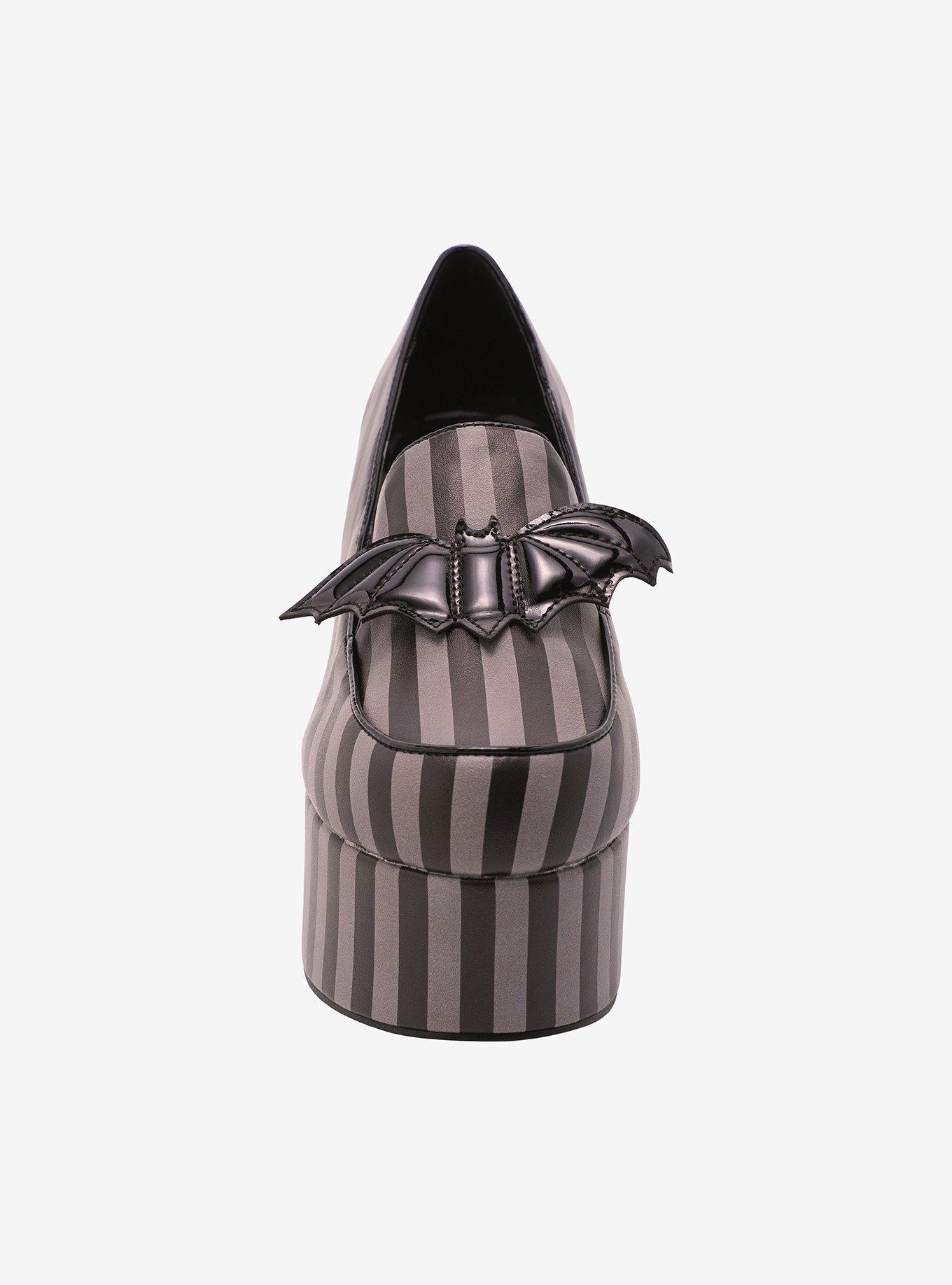 Strange Cvlt Black & Grey Stripe Banshee Loafer Heels, MULTI, alternate