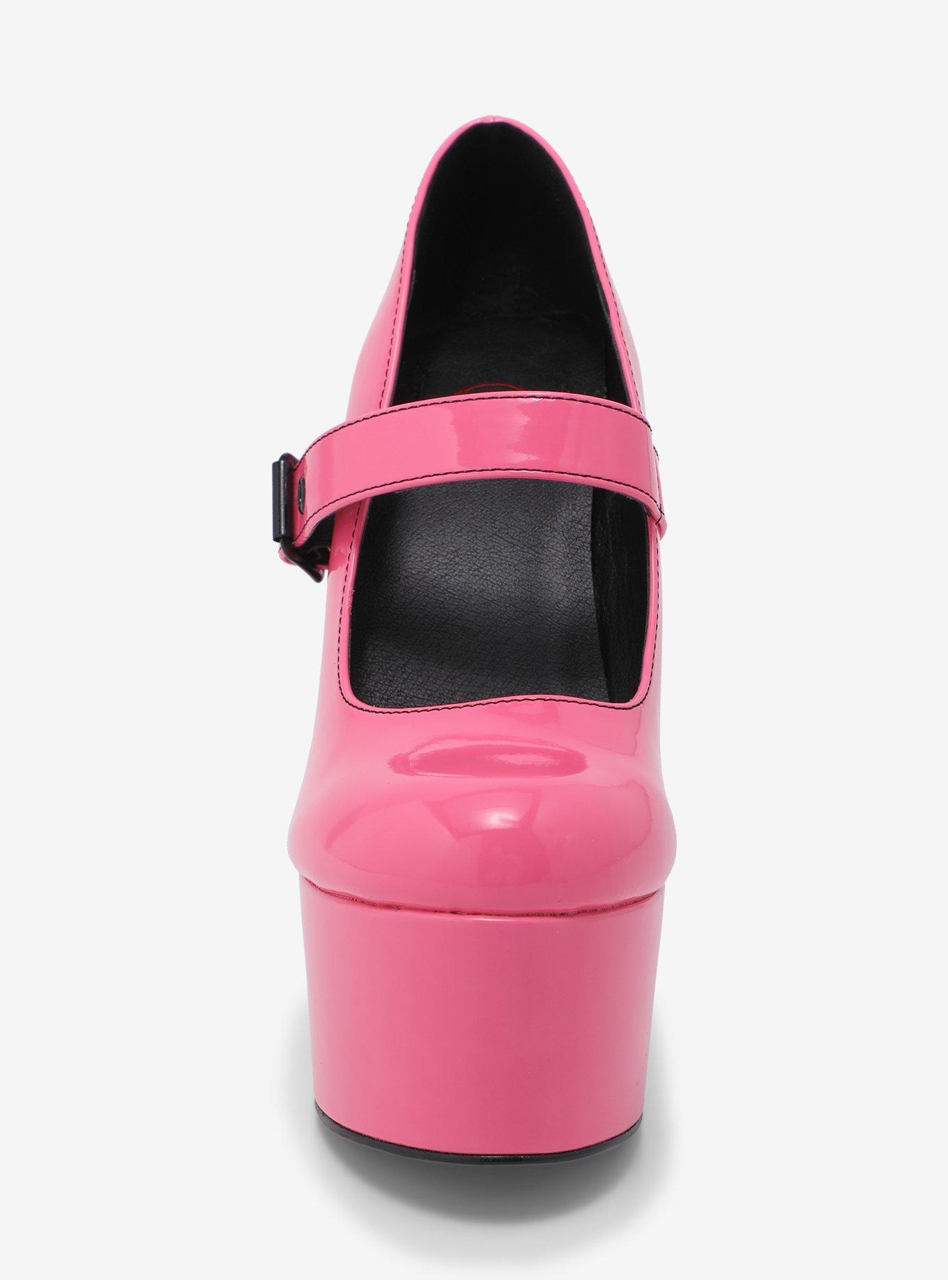 Strange Cvlt Hot Pink Patent Widow Platform Heels, MULTI, alternate
