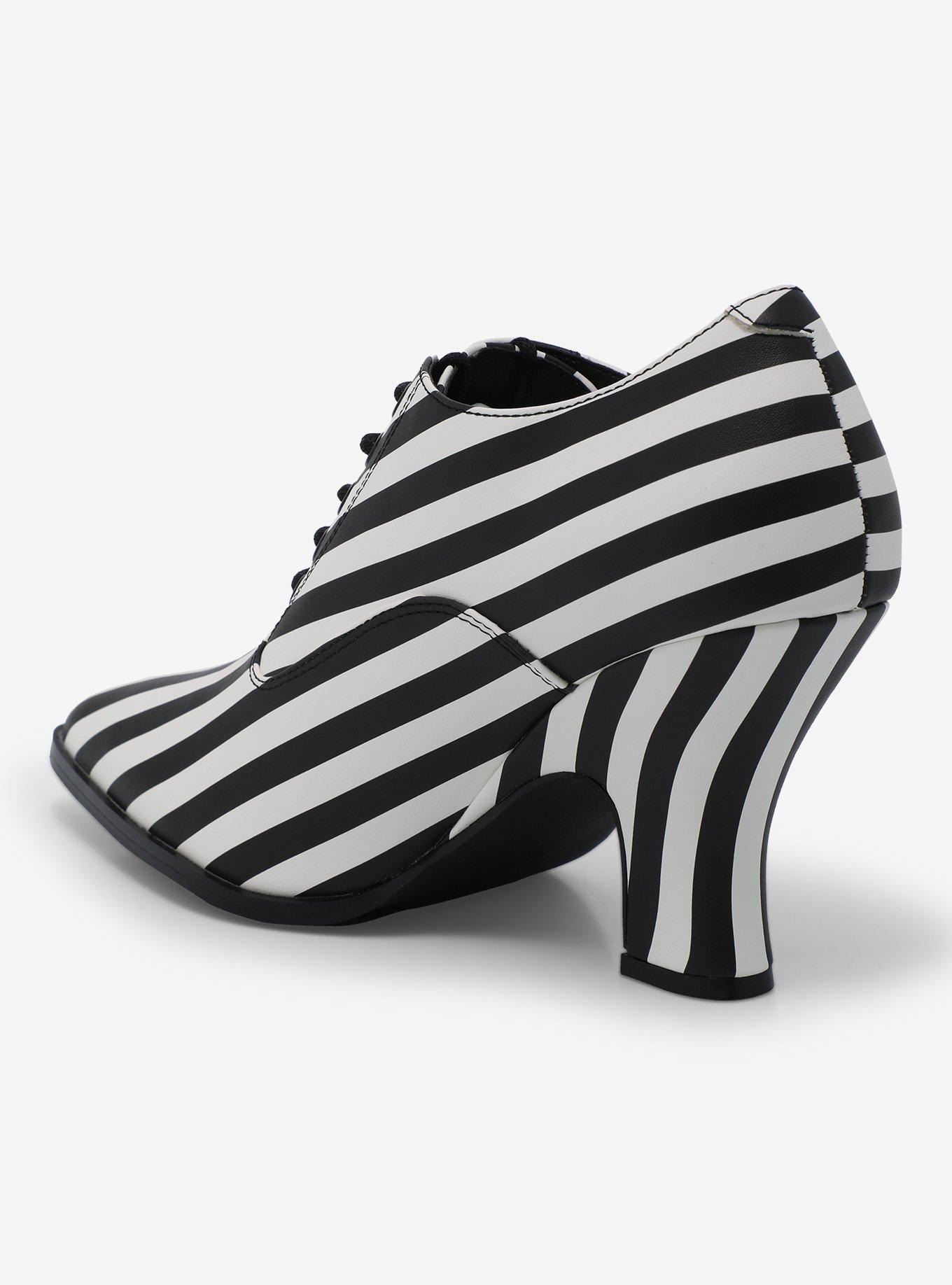 Strange Cvlt Black & White Stripe Victoria Heels, MULTI, alternate