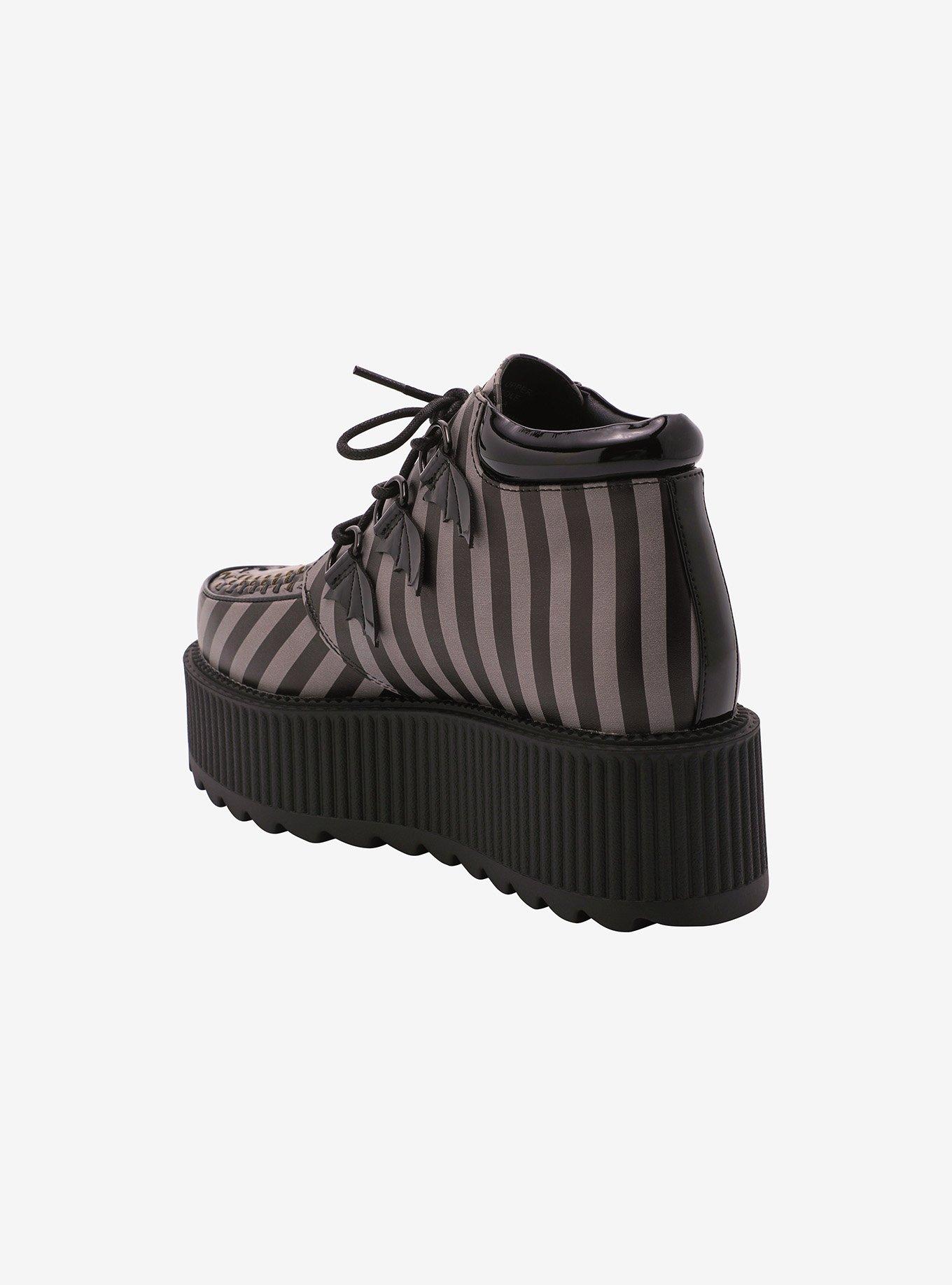 Strange Cvlt Black & Grey Stripe Super Kreep Platform Creepers, MULTI, alternate