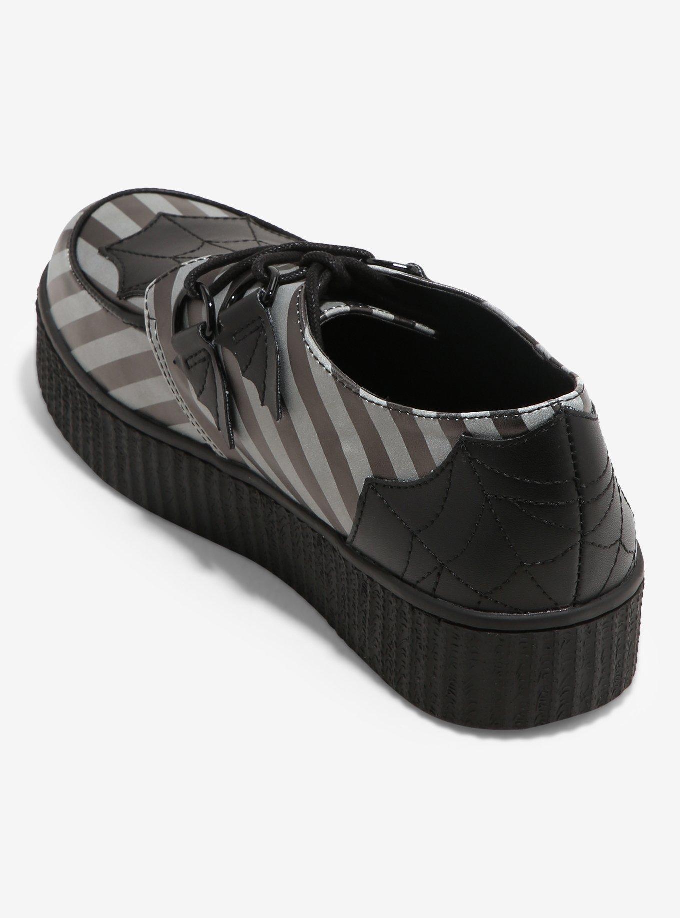 Strange Cvlt Black & Grey Stripe Widow Creepers, , hi-res