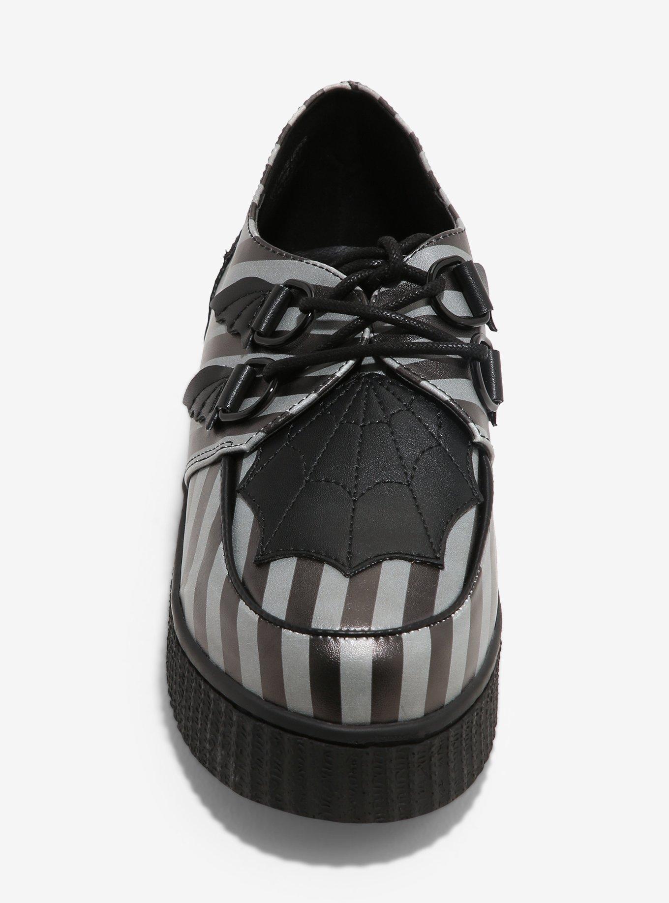 Strange Cvlt Black & Grey Stripe Widow Creepers, MULTI, alternate