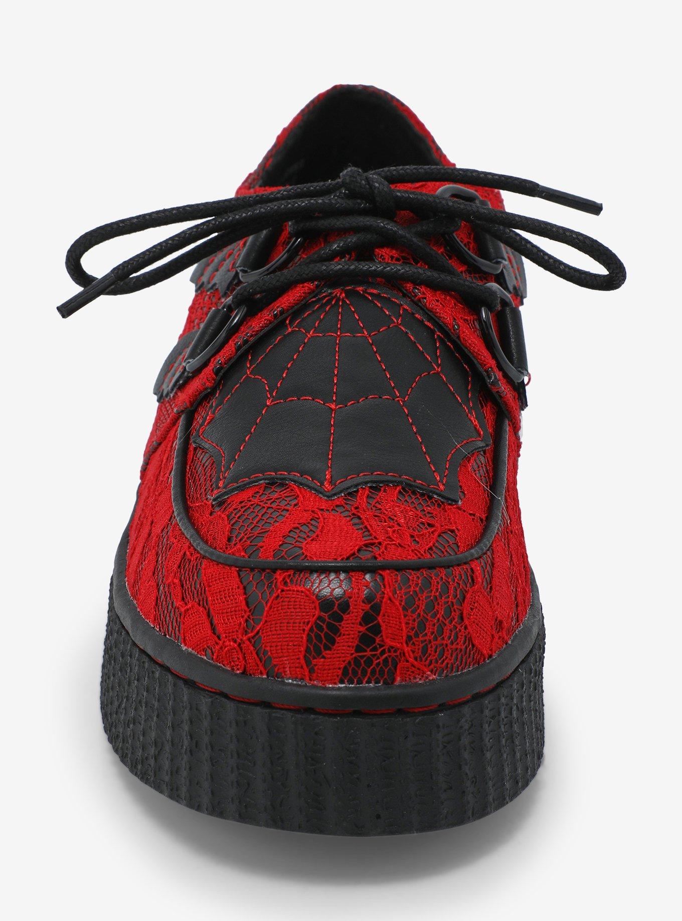 Strange Cvlt Web Red & Black Lace Krypt Creepers, MULTI, alternate