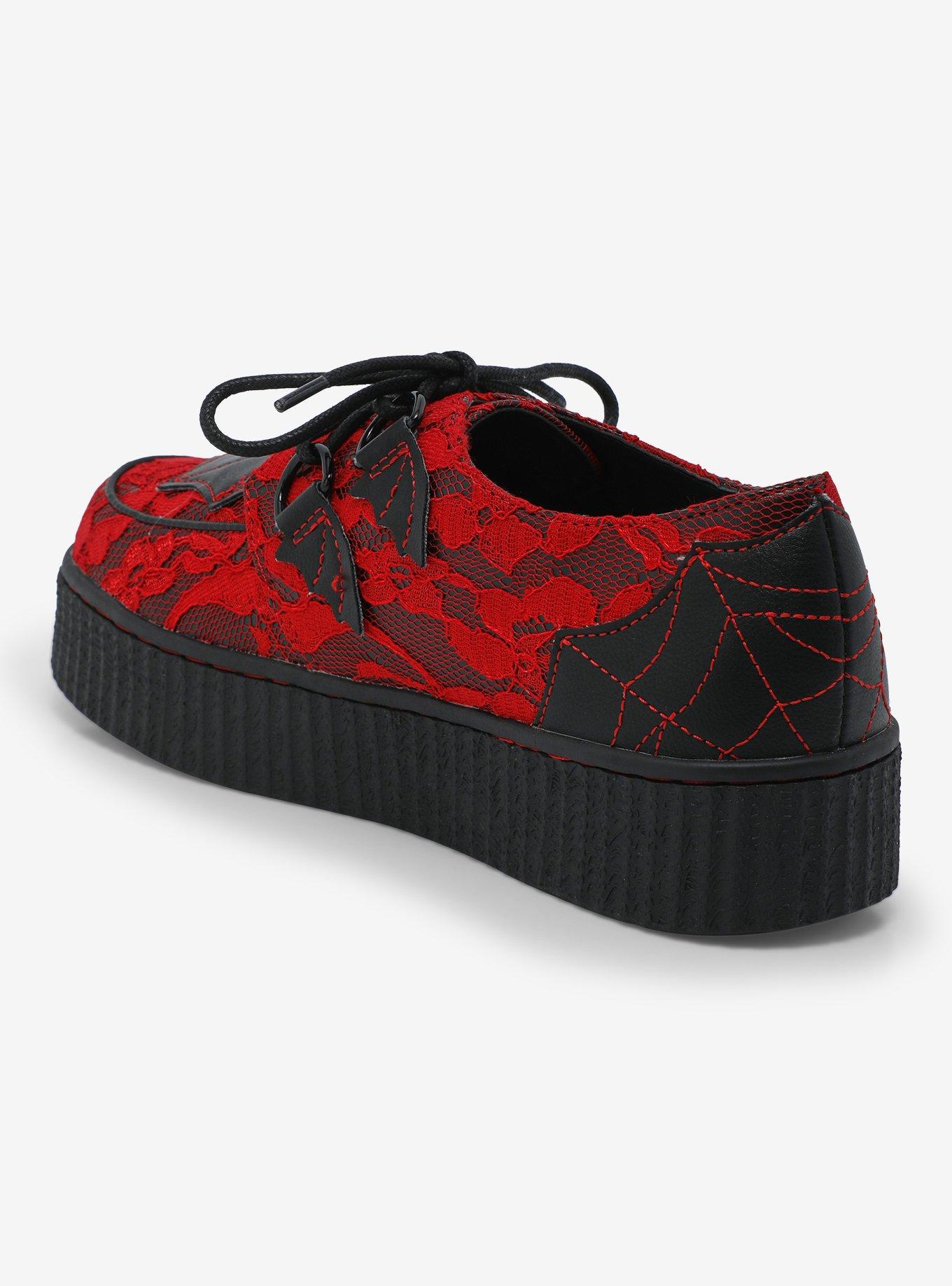 Strange Cvlt Web Red & Black Lace Krypt Creepers, MULTI, alternate