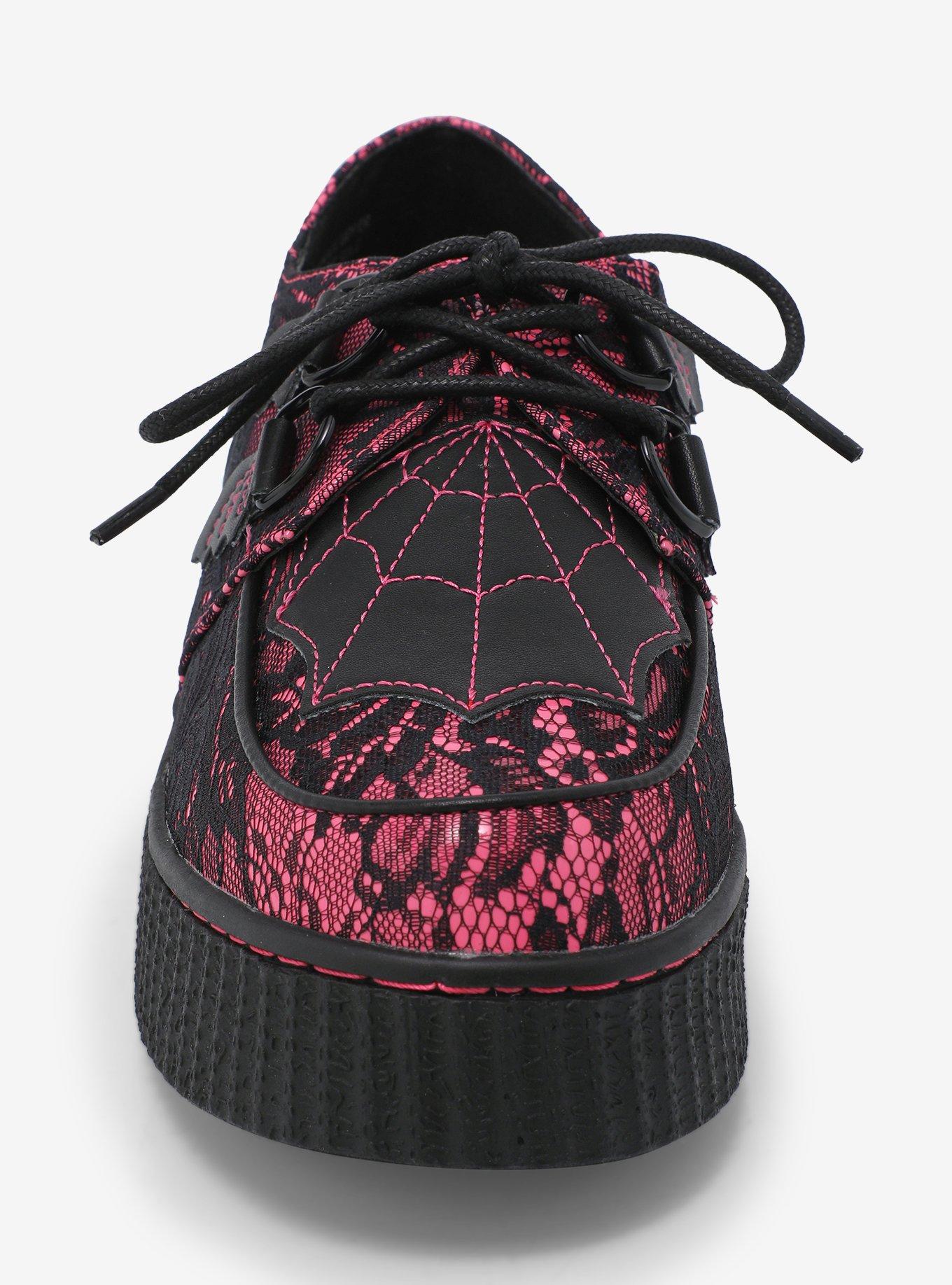 Strange Cvlt Web Pink & Black Lace Krypt Creepers, MULTI, alternate