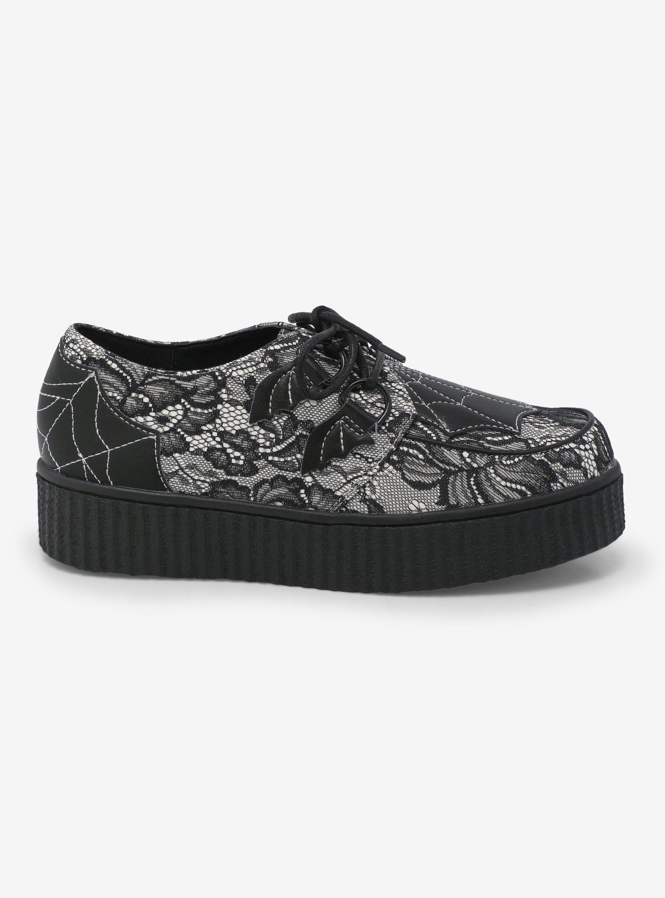 Strange Cvlt Web White & Black Lace Krypt Creepers, , hi-res