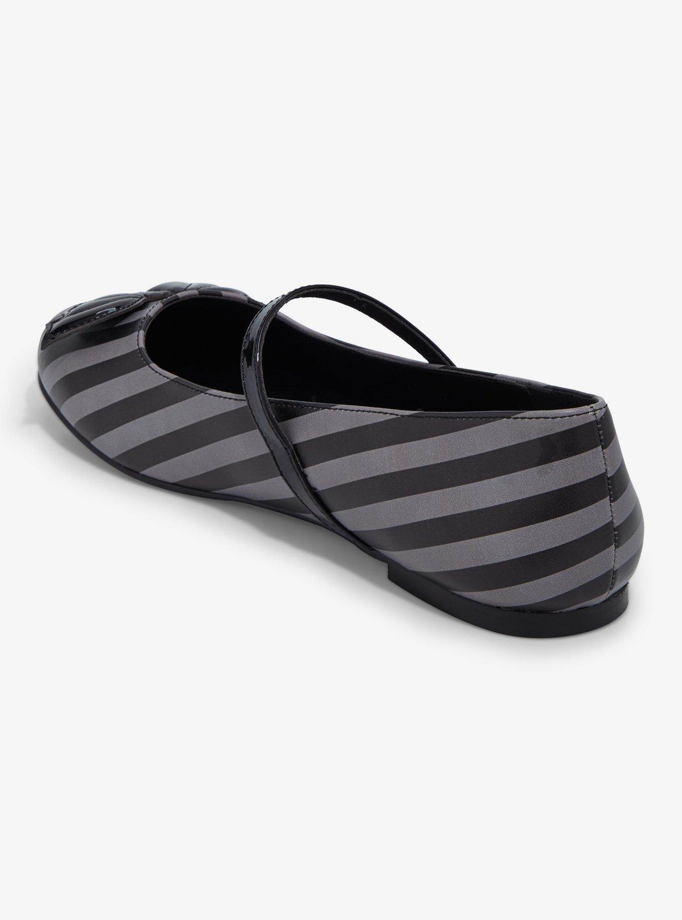 Strange Cvlt Grey Stripe Bat Mary Jane Flats, MULTI, alternate