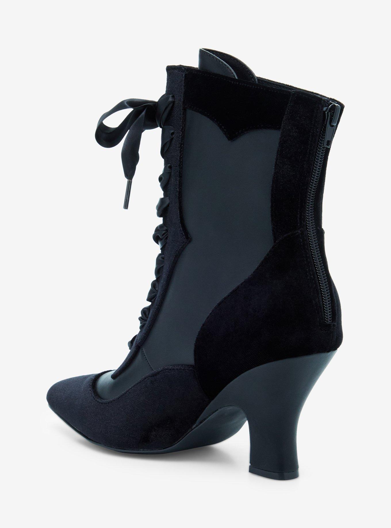 Strange Cvlt Victoria Velvet Rose Heel Boots, , hi-res