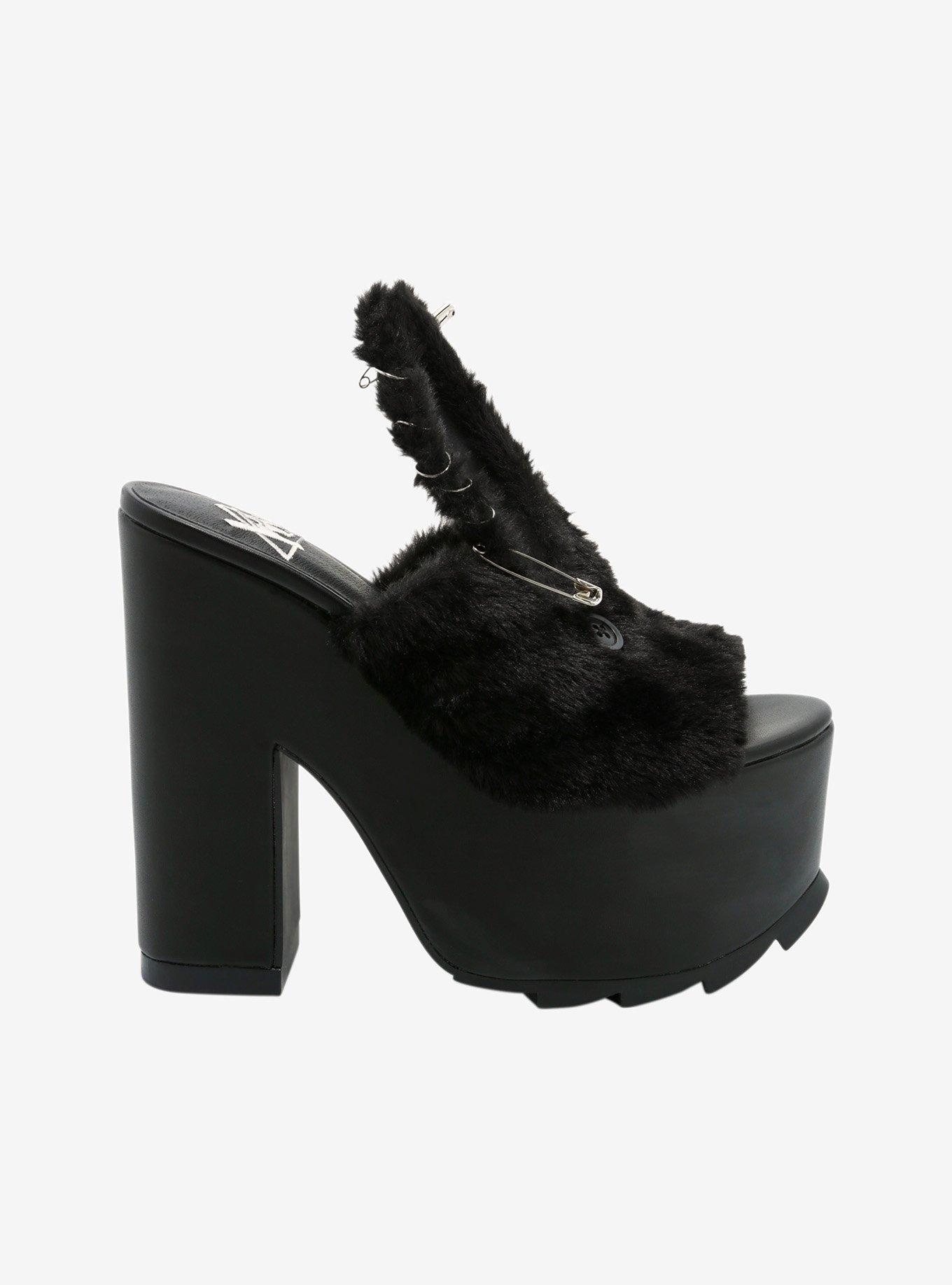 YRU Baddie Bunny Fuzzy Platform Heels, MULTI, alternate