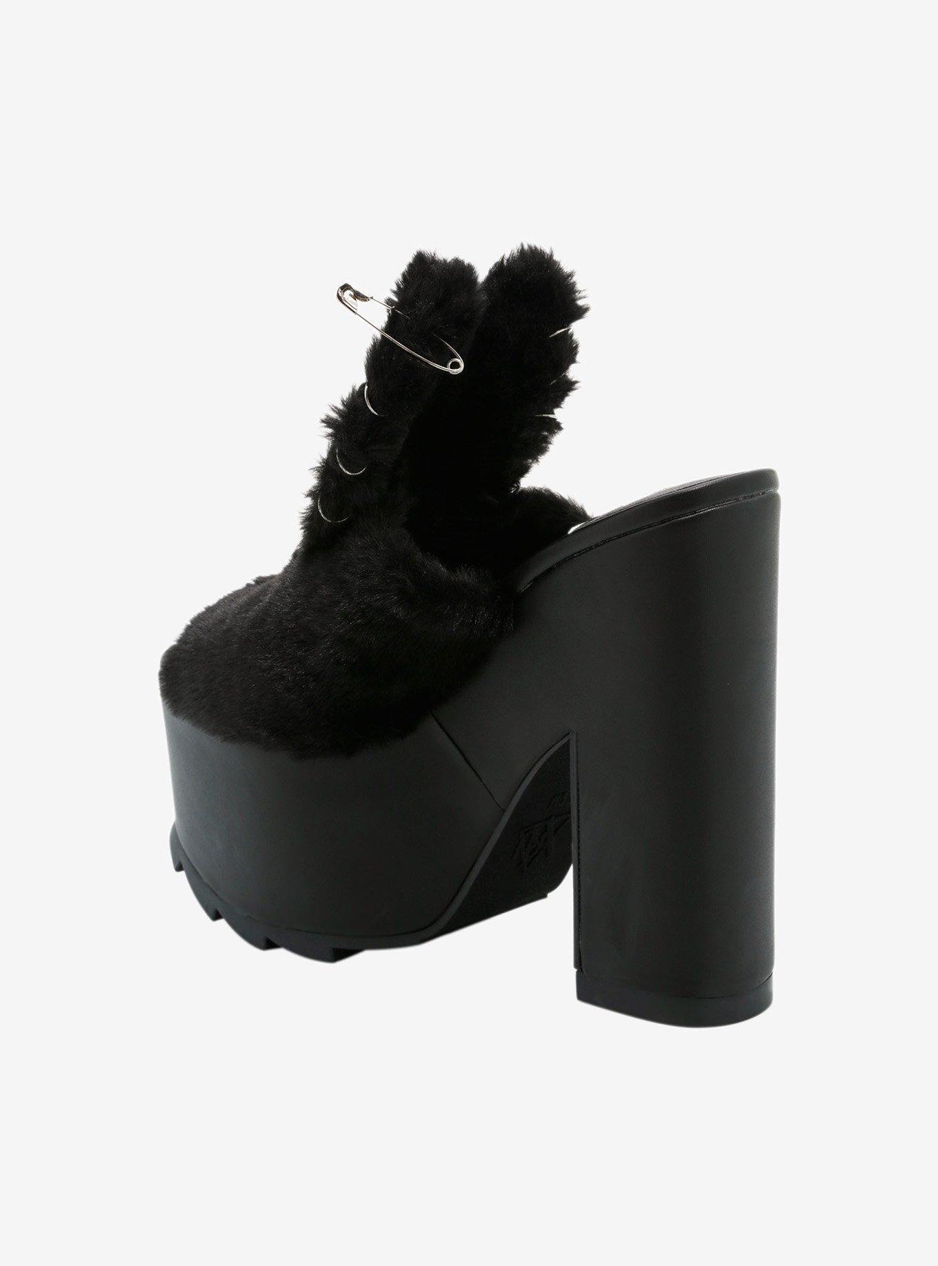 YRU Baddie Bunny Fuzzy Platform Heels, MULTI, alternate