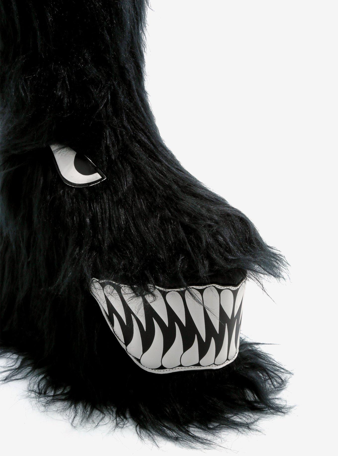 YRU Black Boogie Monster Fuzzy Platform Boots, MULTI, alternate