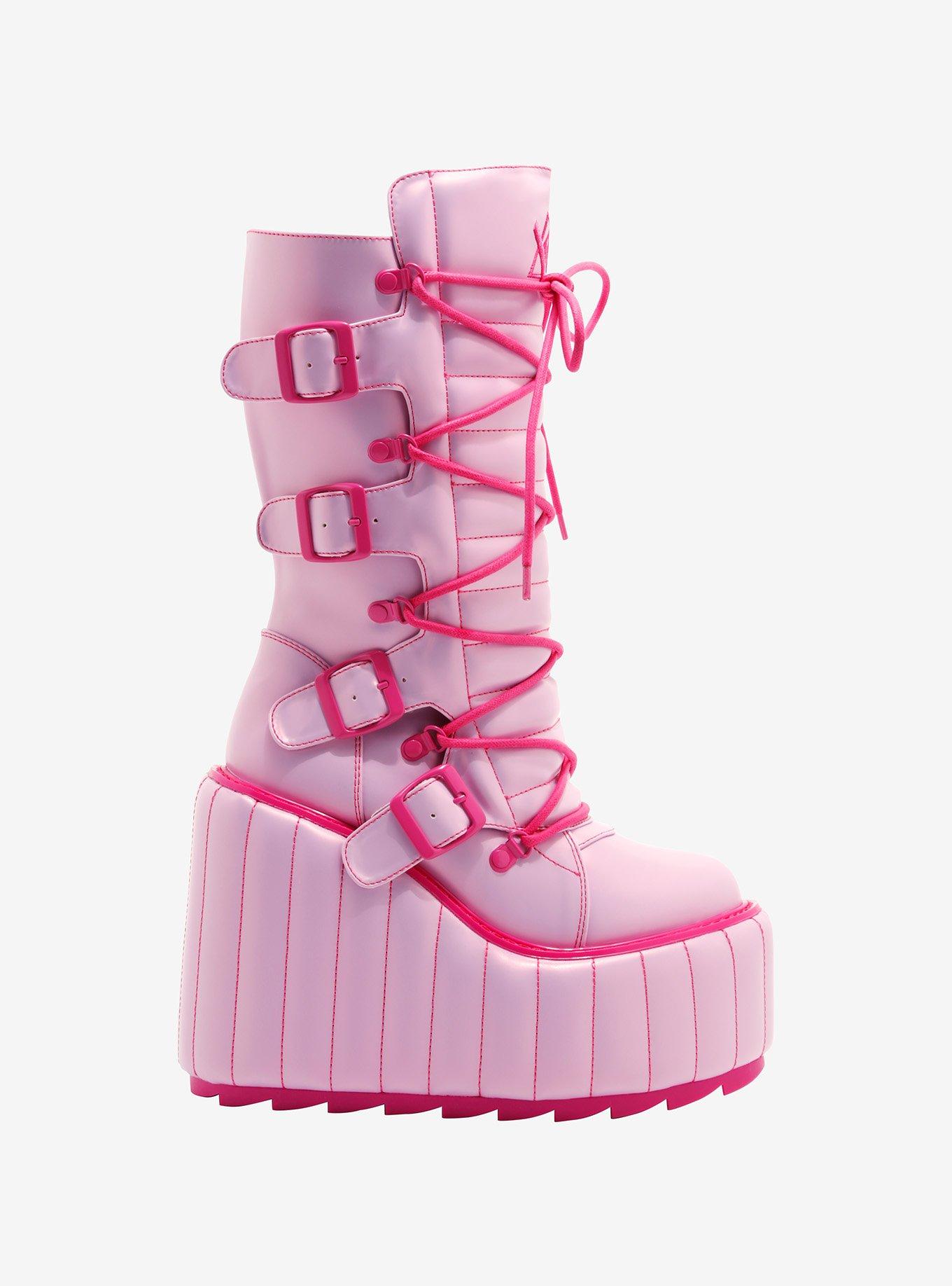 YRU Pink Dune Platform Boots, , hi-res