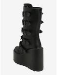 YRU Black Bat Bow Dune Platform Boots, MULTI, alternate