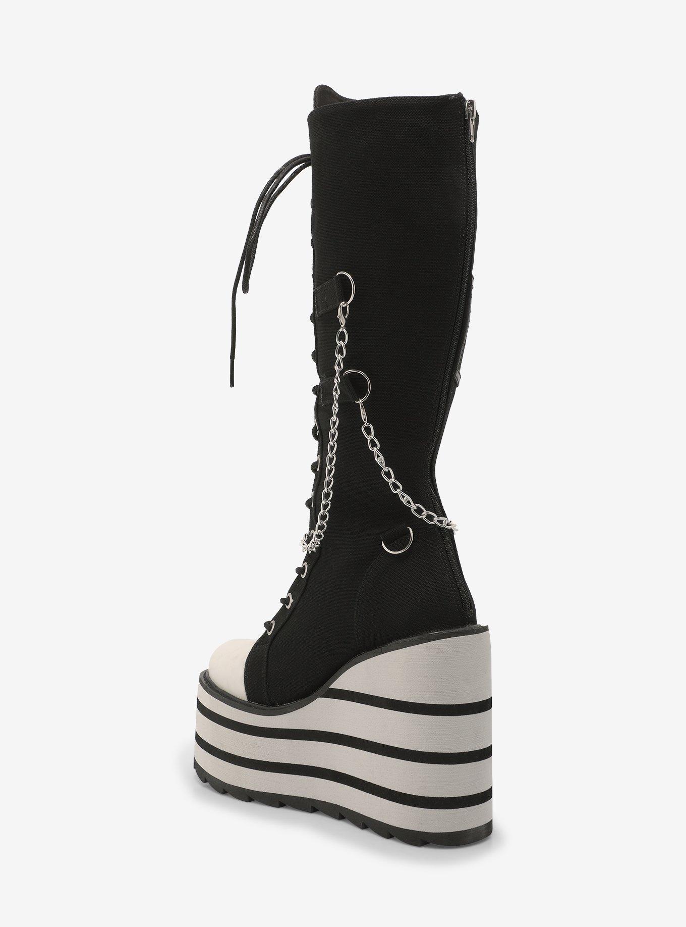 YRU Black Chain Detention Platform Boots, MULTI, alternate