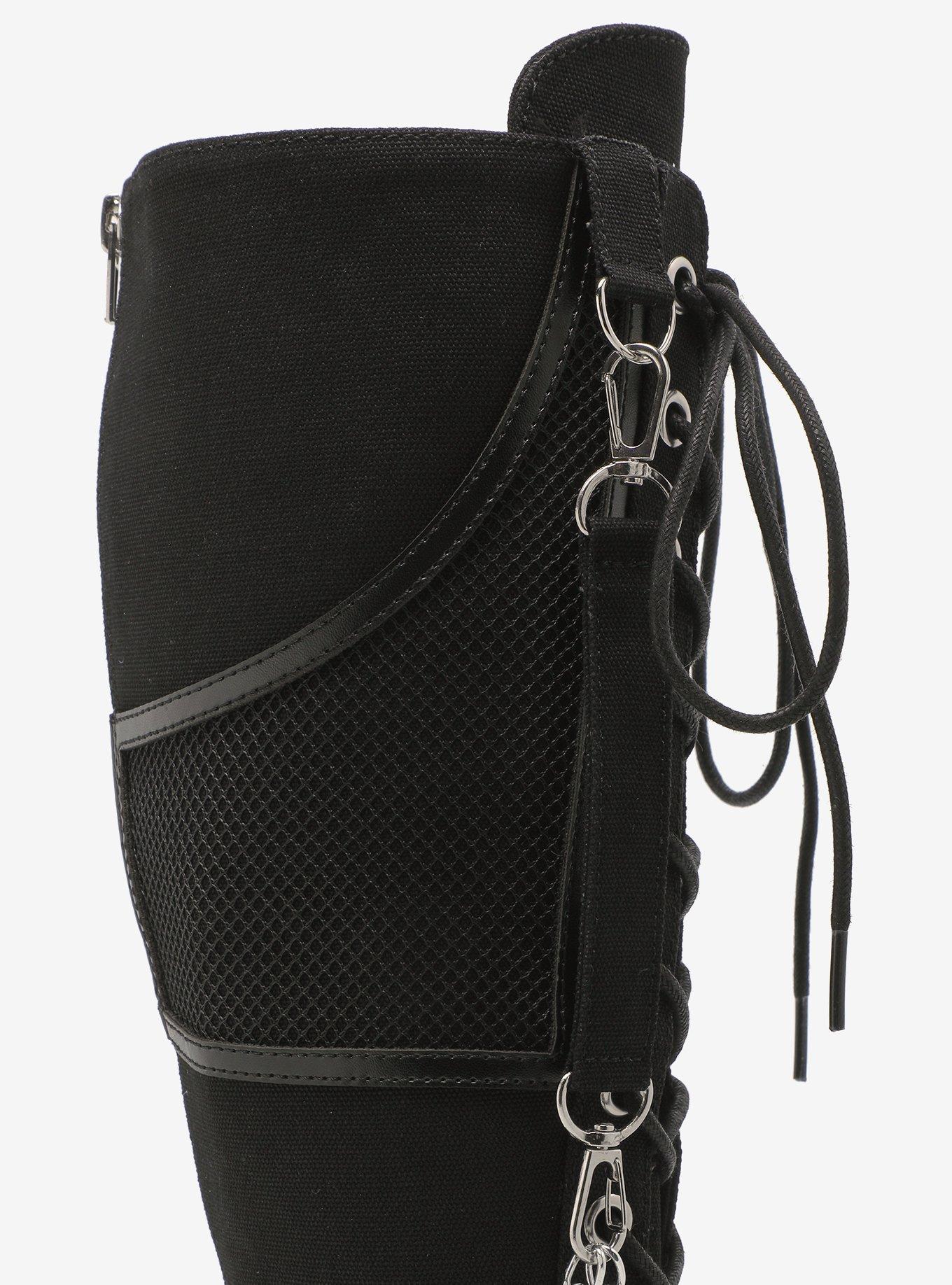 YRU Black Chain Detention Platform Boots, MULTI, alternate