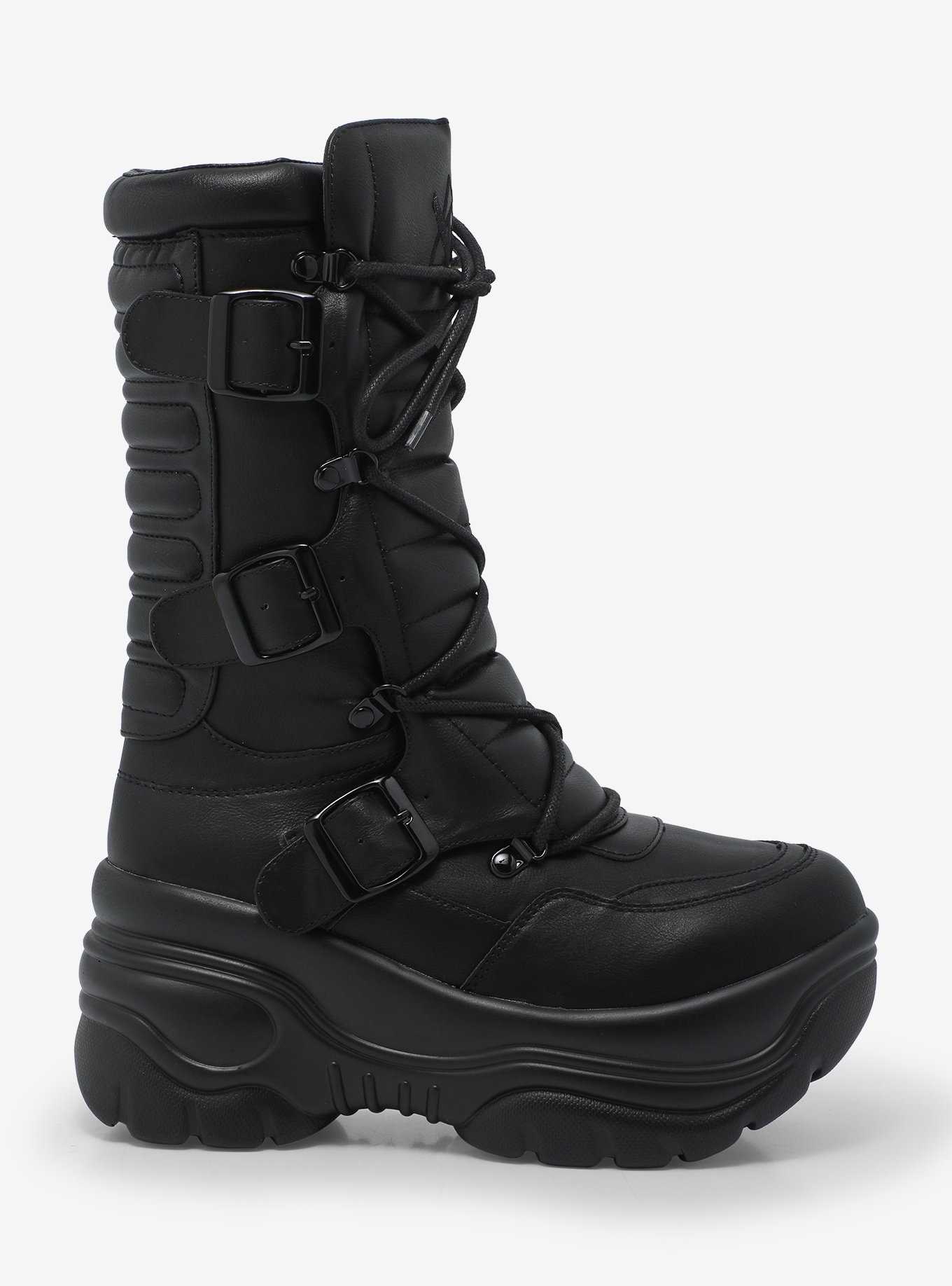 YRU Black Matrixx Moto Chunky Boots, , hi-res