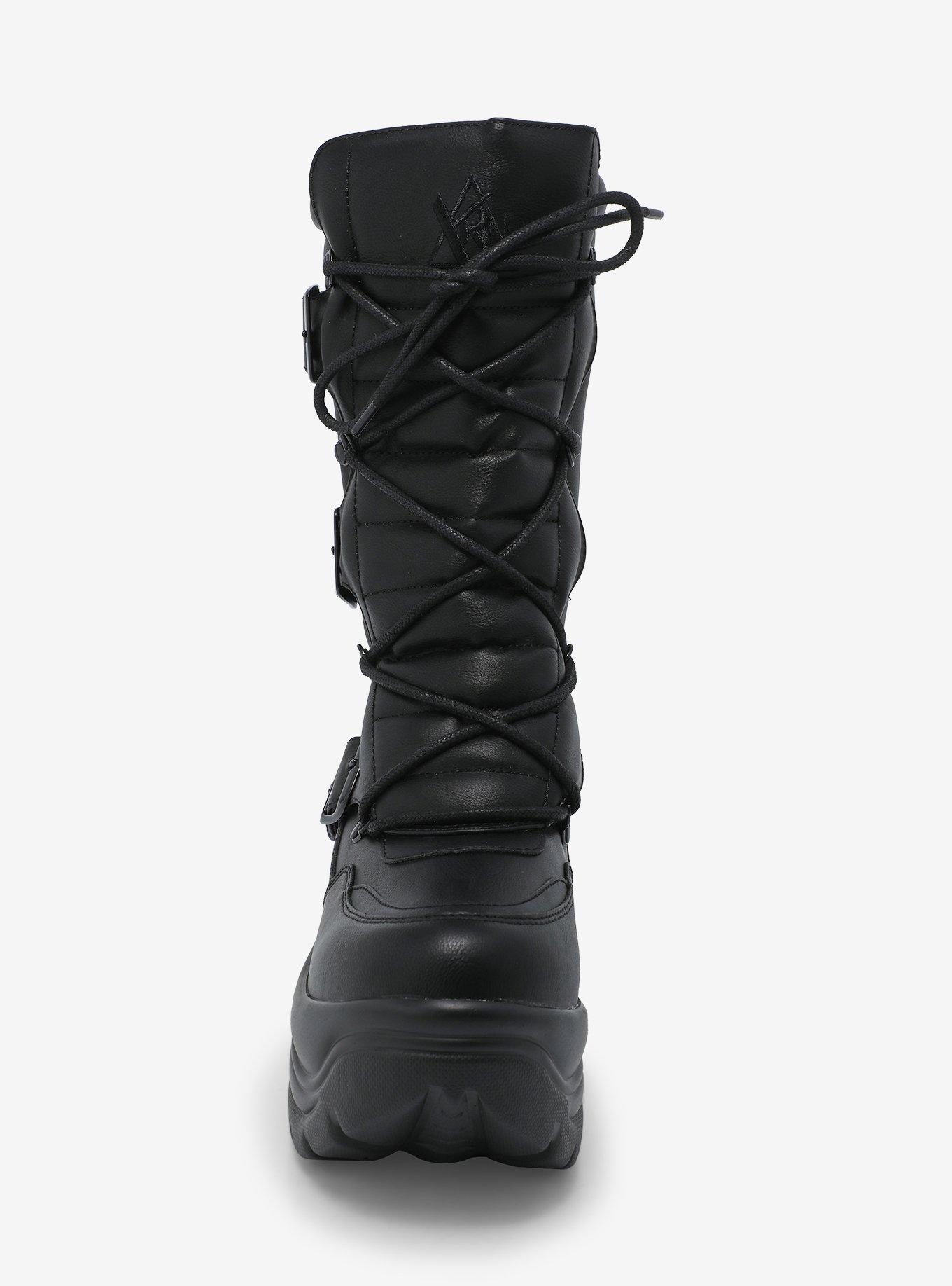 YRU Black Matrixx Moto Chunky Boots, MULTI, alternate