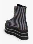 YRU Suspension Black & Grey Stripe Platform Canvas Boots, MULTI, alternate