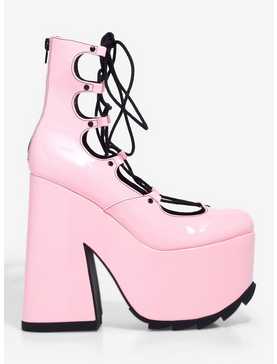 YRU Lucid Pink Platform Heels, , hi-res